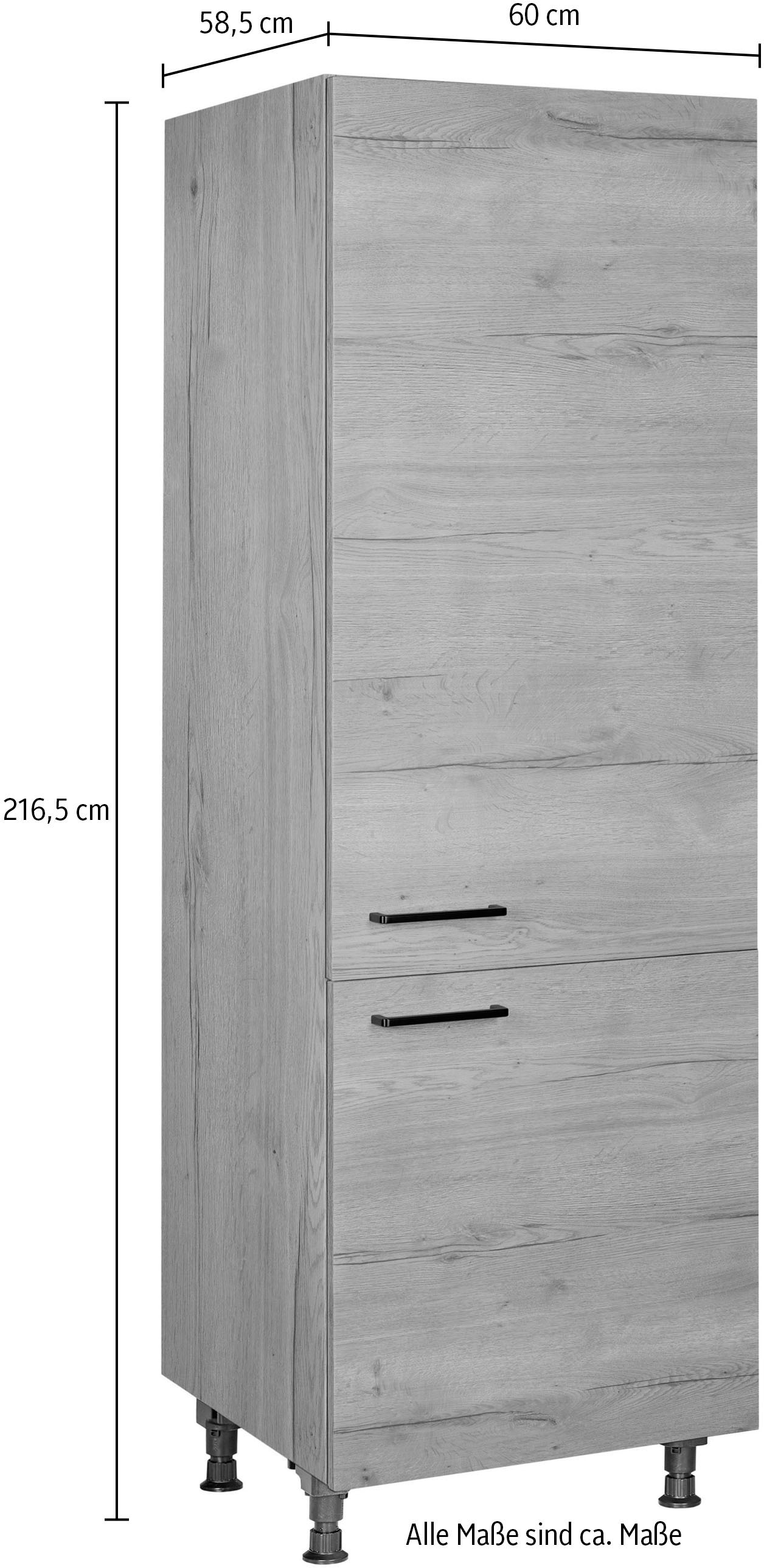 nobilia® Kühlmodul »"Structura", für ein Kühl- und Gefrierschrank, Ausrichtung wählbar« vormontiert, Ausrichtung wählbar, Breite/Höhe: 60/216,6 cm