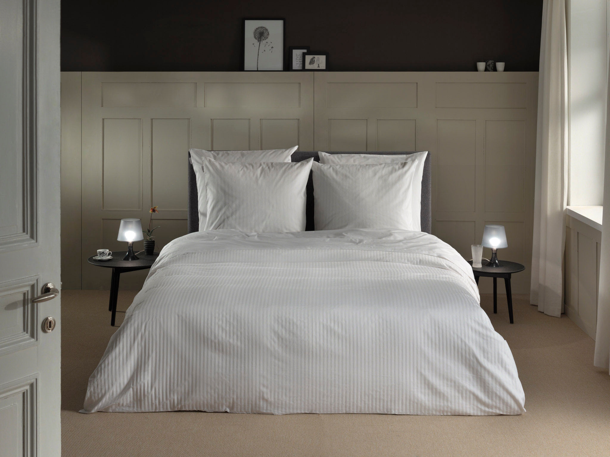 Heckett & Lane Bettwäsche »Banda« 2 Stk. tlg. hochwertiges Mako-Satin, Stre günstig online kaufen