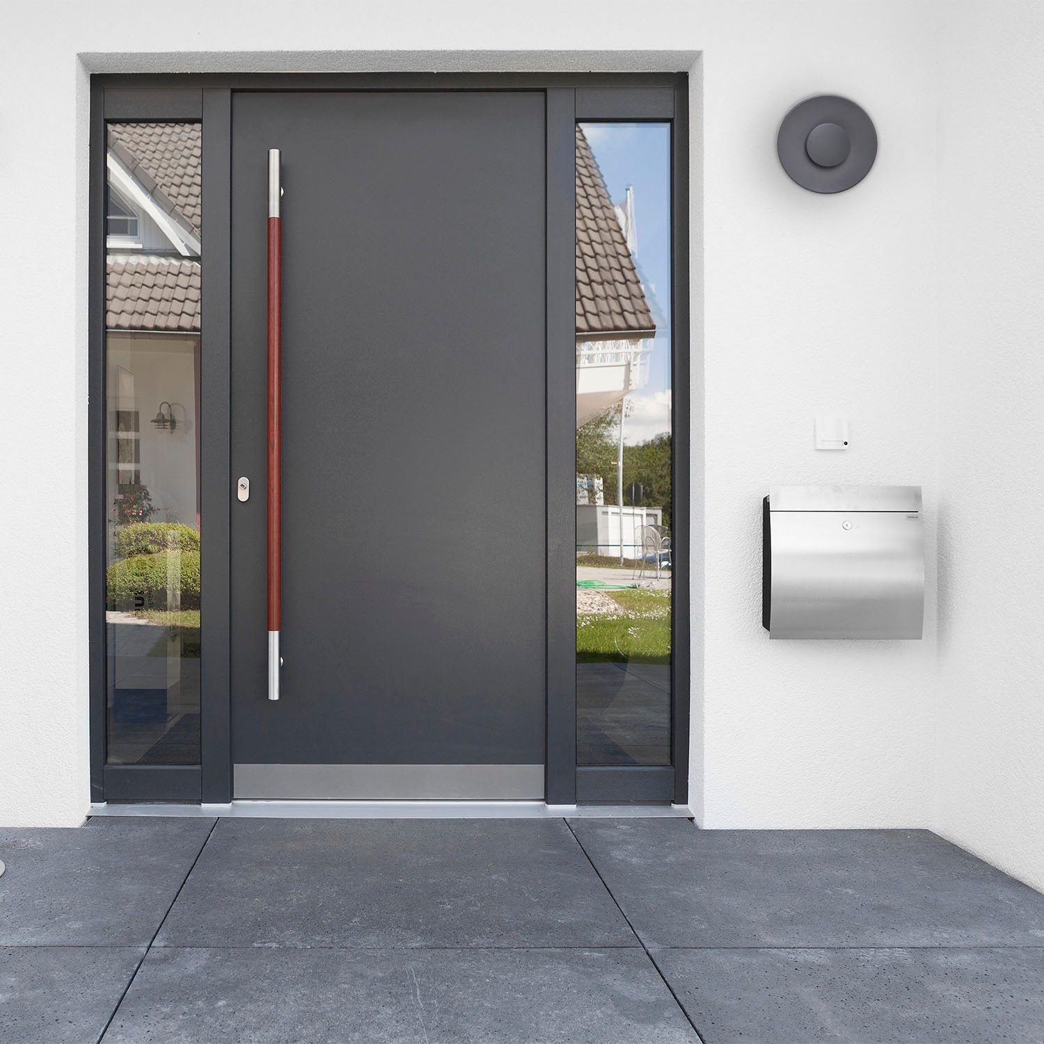 Paco Home Wandleuchte »AURORA«, LED In & Outdoor Aussen 3000K Terrasse Rund IP54 Flur Aluminium