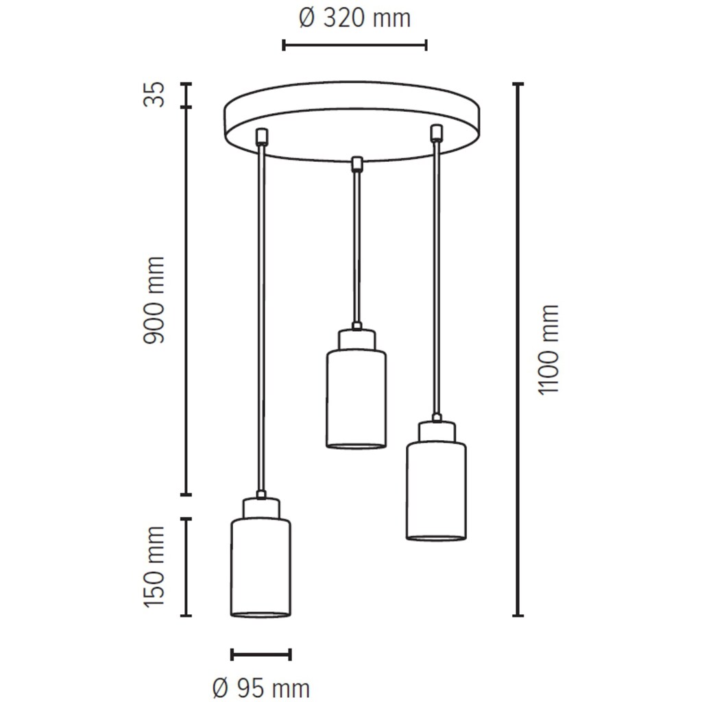 SPOT Light Pendelleuchte »KARLA«, 3 flammig-flammig