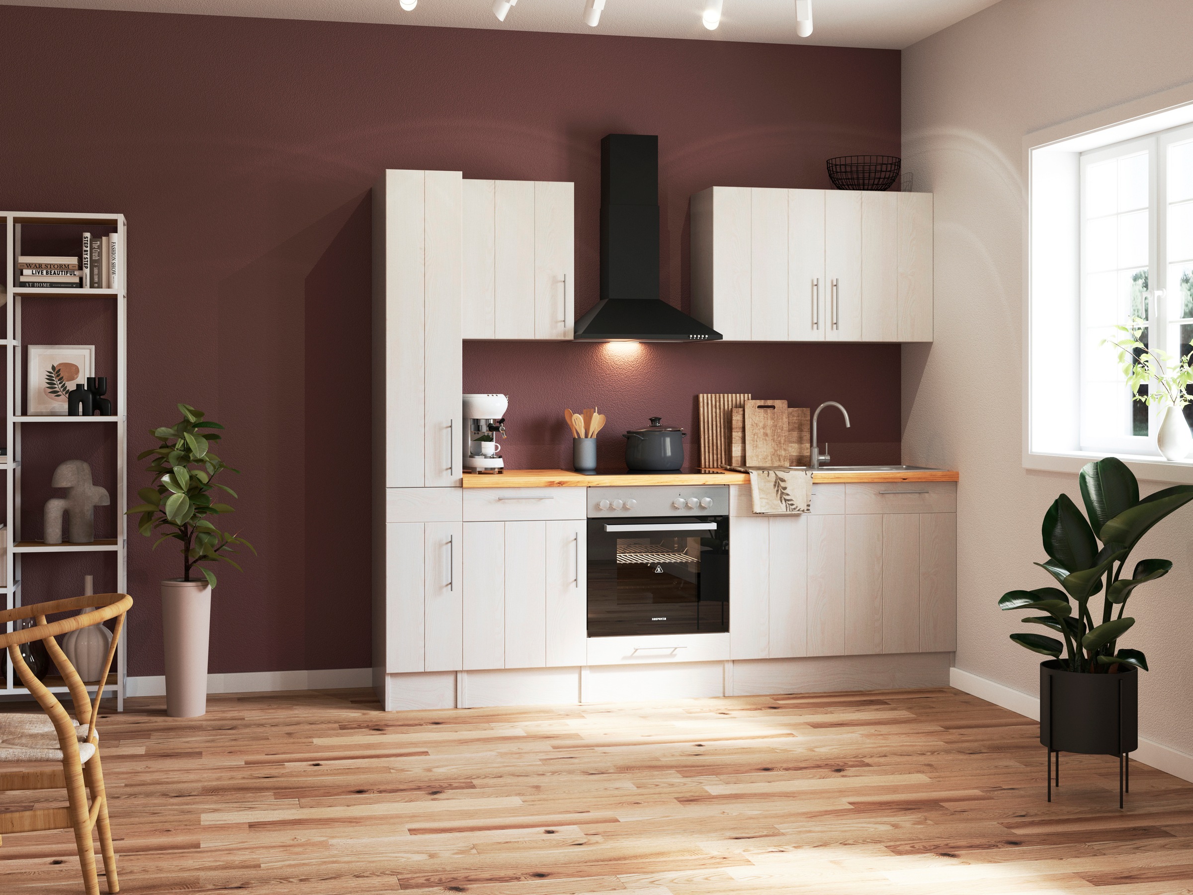 RESPEKTA Küchenzeile »Anton« Breite 240 cm, mit Soft-Close, in exklusiver K günstig online kaufen