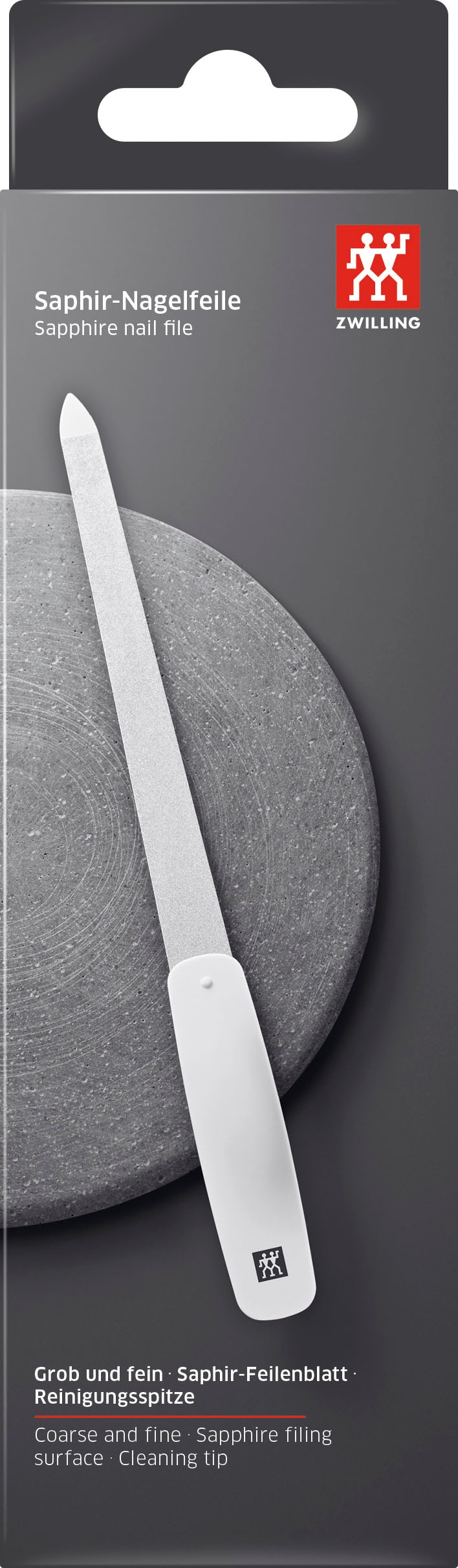 Zwilling Saphir-Nagelfeile »Zwilling Saphir Nagelfeile 180mm«, Zweiseitig, grob- und feinkörnige Fläche, auch zur Nagelreinigung.