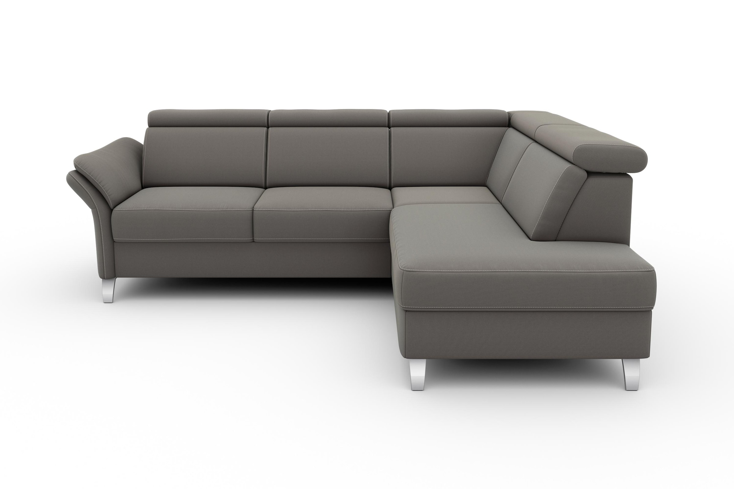 sit&more Ecksofa »Vincenzo L-Form«, inklusive Kopfteilverstellung, wahlweise mit Bettfunktion, Bettkasten