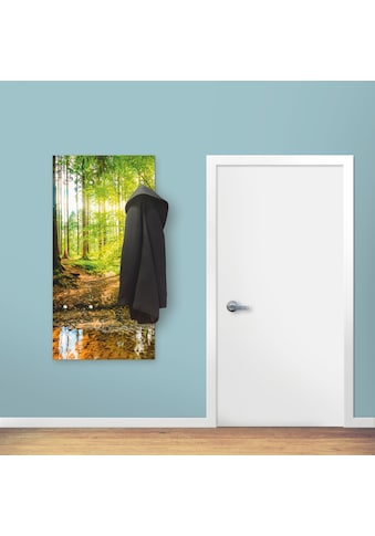 Artland Garderobenleiste »Wald mit Bach«, platzsparende Wandgarderobe aus Holz mit 6... kaufen