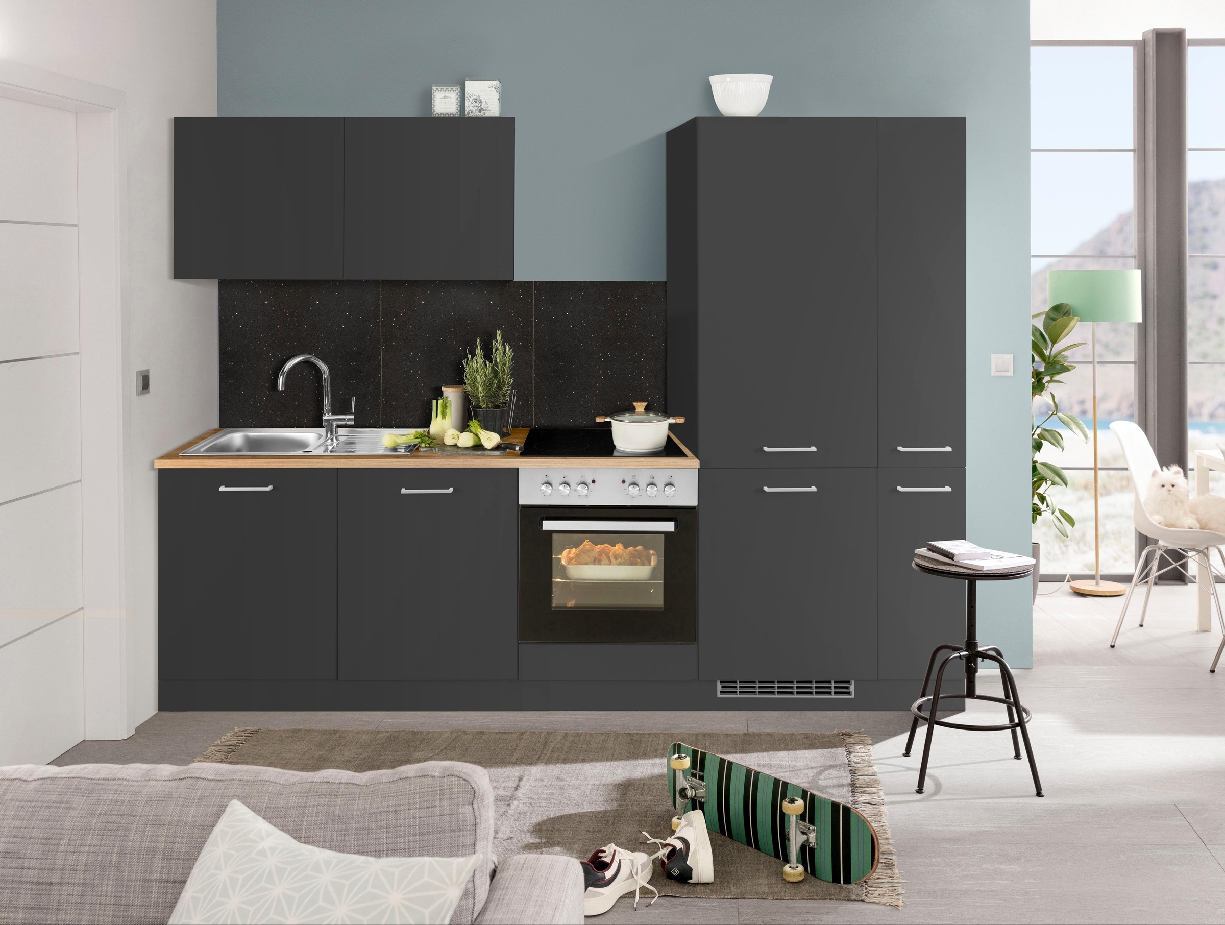 KOCHSTATION Küchenzeile »KS-Kehl« ohne E-Geräte, Breite 270 cm, für Kühl/Ge günstig online kaufen