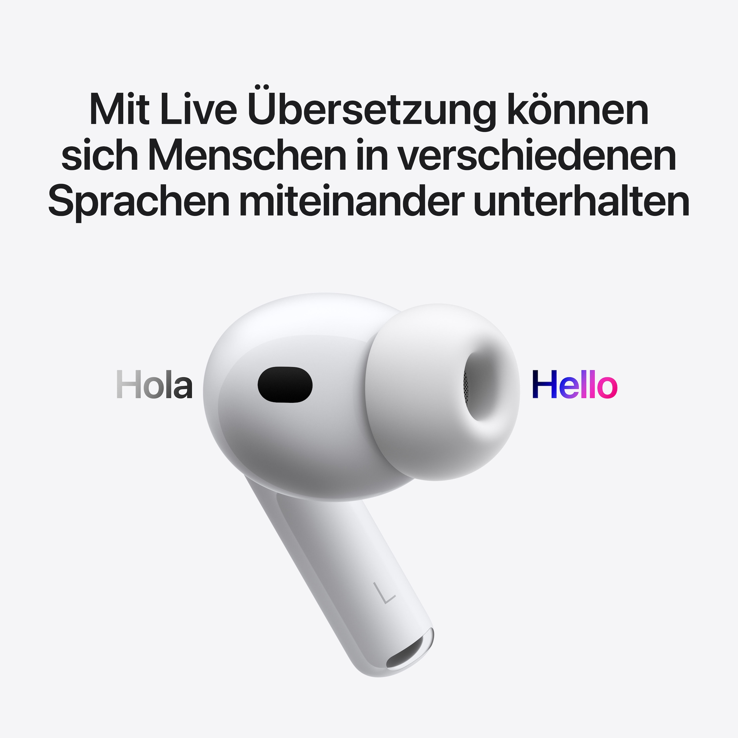 Apple wireless In-Ear-Kopfhörer »AirPods Pro 3« Bluetooth Active Noise Cancelling (ANC) | Transparenzmodus | True Wireless | integrierte Steuerung für Anrufe und Musik | kompatibel mit Siri Mit dem neuen Update: Live Übersetzung