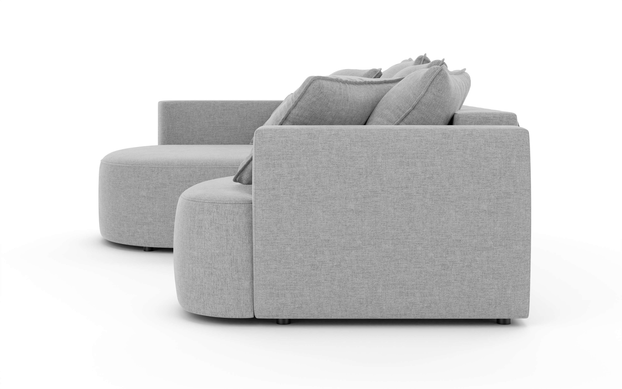 Home affaire Ecksofa »Kahekili, Schlafsofa mit Bettkasten, Maße B/T/H: 255/181/90/ cm« L-Form mit Wellenunterfederung, 7 Rückenkissen und 2 Zierkissen