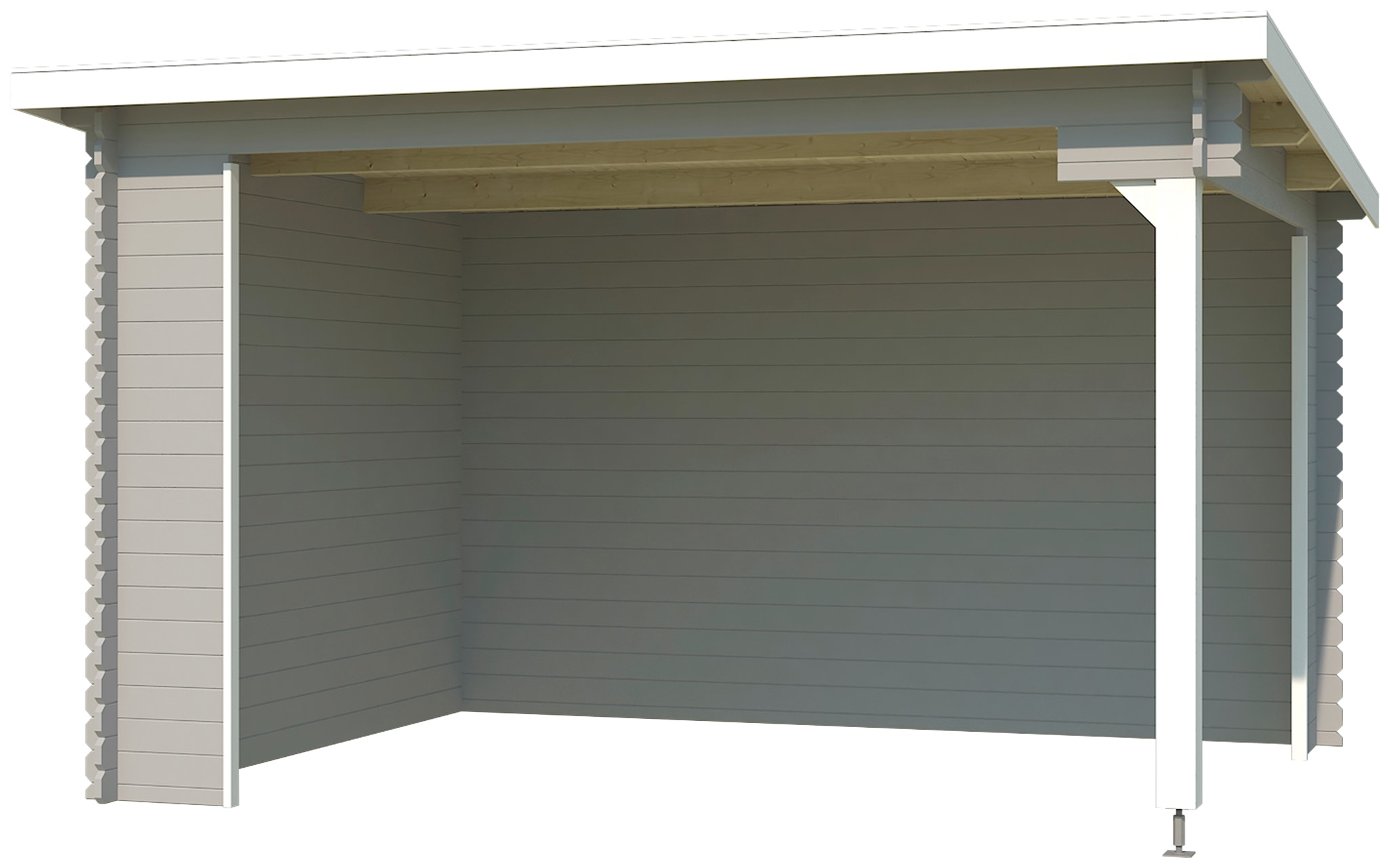 LASITA MAJA Gartenhaus »Unterstand/Lounge Buffalo 380«, Unterstand / Lounge 28mm, Fundamentmass 3800x2750, Lichtgrau