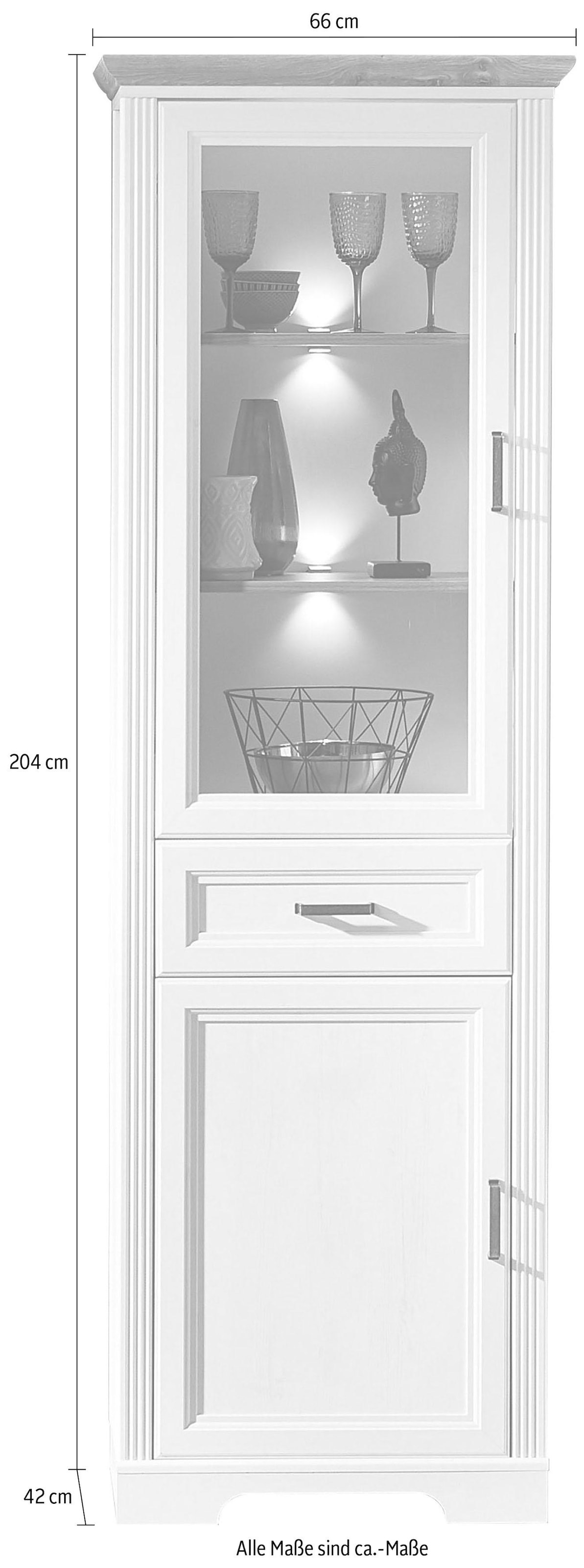 Innostyle Stauraumvitrine »Jasmin« inklusive Beleuchtung, Türen links/rechts verwendbar