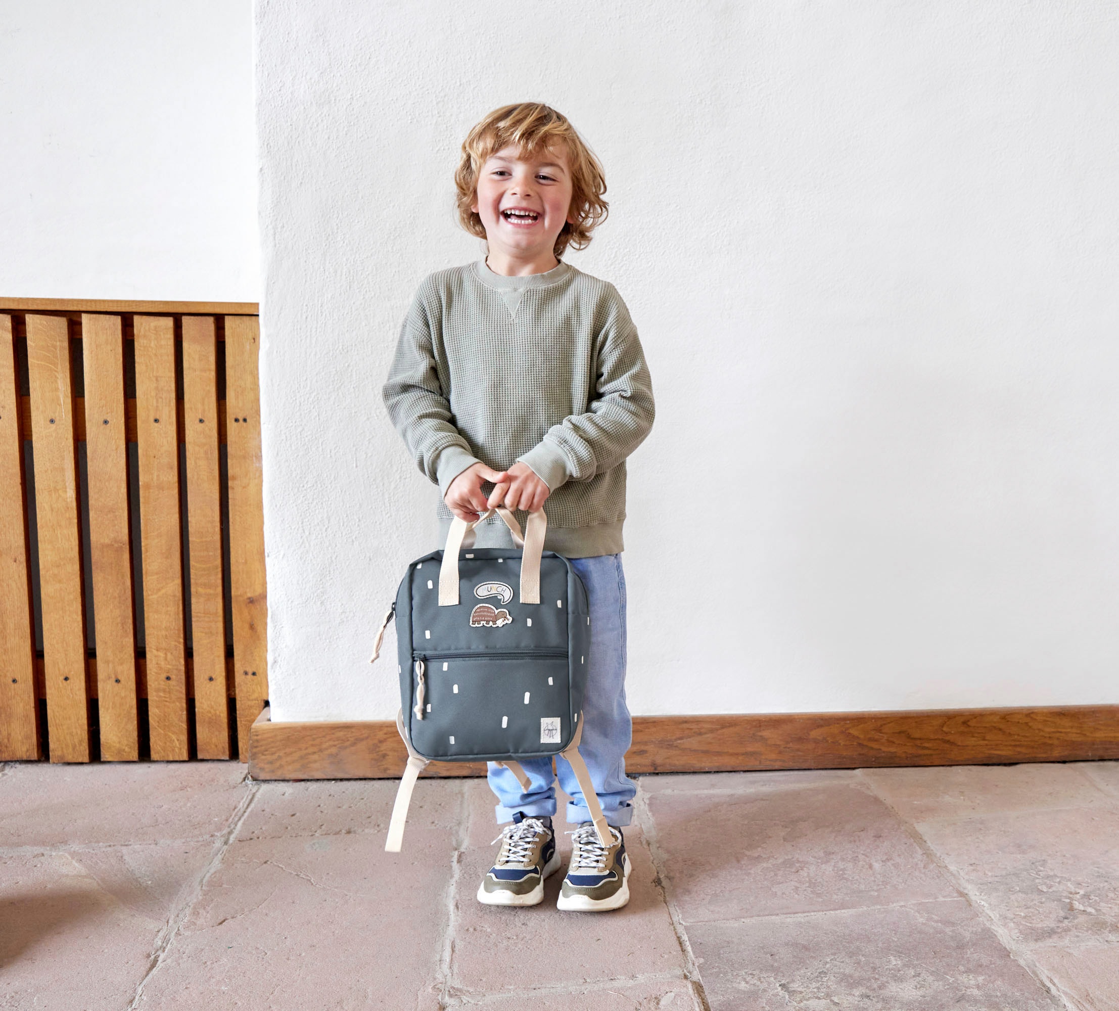 LÄSSIG Kinderrucksack »Happy Prints, Mini Square Backpack, Midnight Blue«