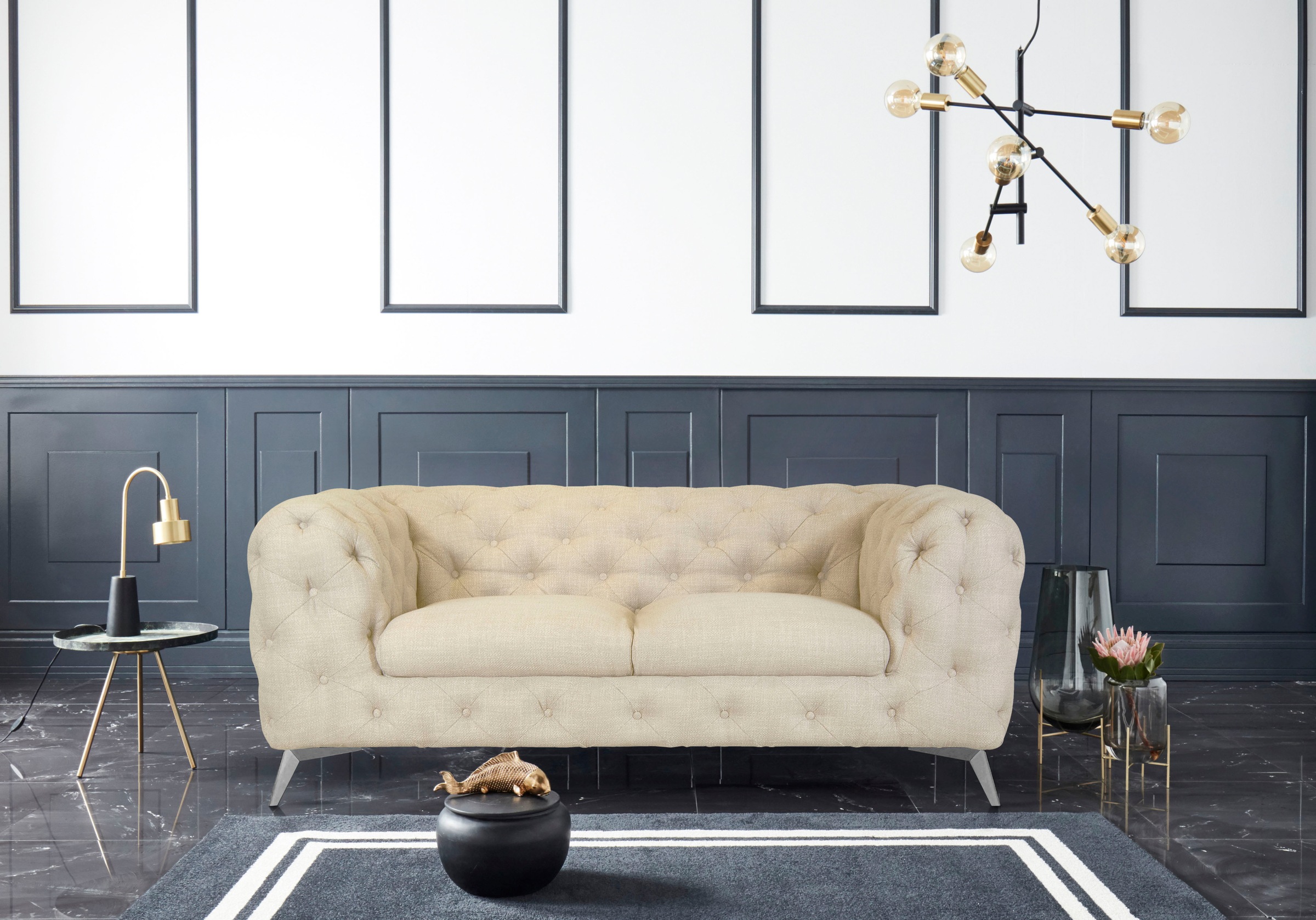 Home affaire Chesterfield-Sofa »Glynis« aufwändige Knopfheftung, moderne Ch günstig online kaufen
