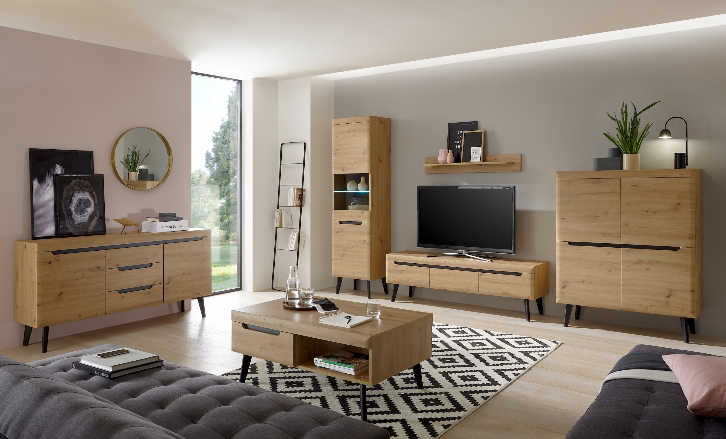 INOSIGN Wohnwand »Torge, Anbauwand, Schrankwand, Mediawand, Wohnzimmer-Set«, (Set, 4 St.)