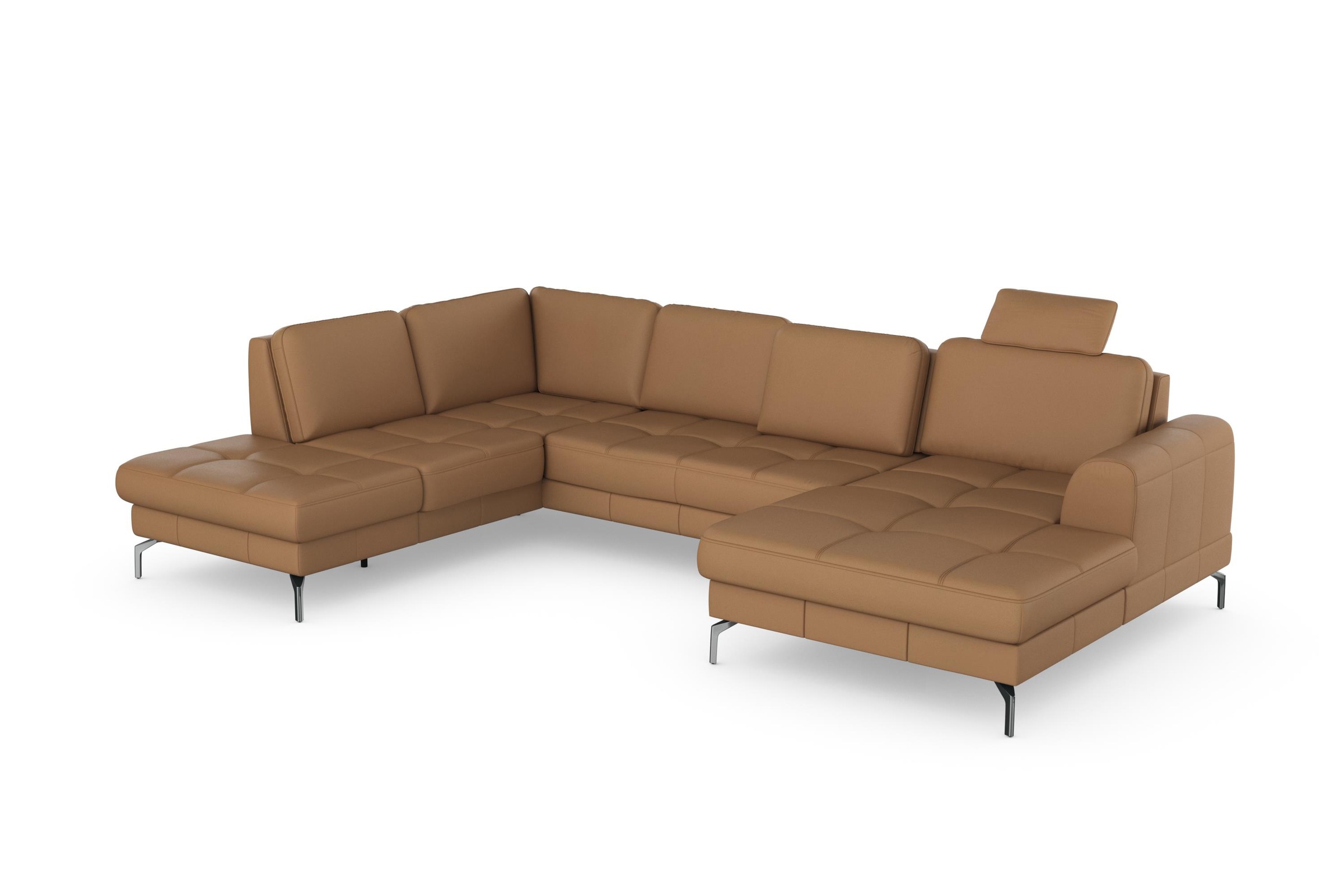 sit&more Wohnlandschaft »Bendigo U-Form«, inklusive Sitztiefenverstellung, Bodenfreiheit 15 cm, in 2 Fußfarben