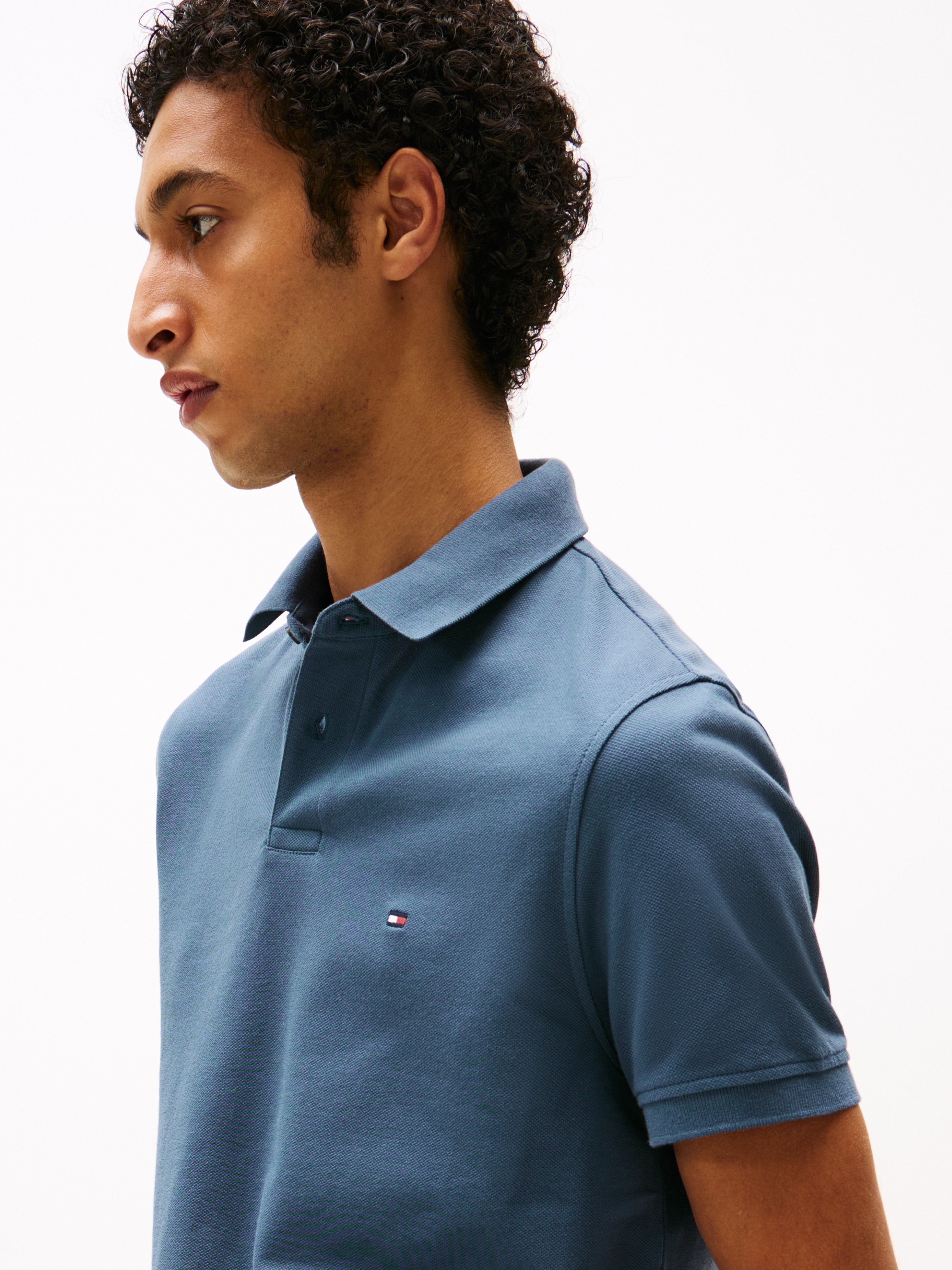 Tommy Hilfiger Poloshirt »1985 REGULAR POLO mit Kontraststreifen und Knopfleiste« unifarben, sportlich, regular fit, Baumwollmix, Polokragen