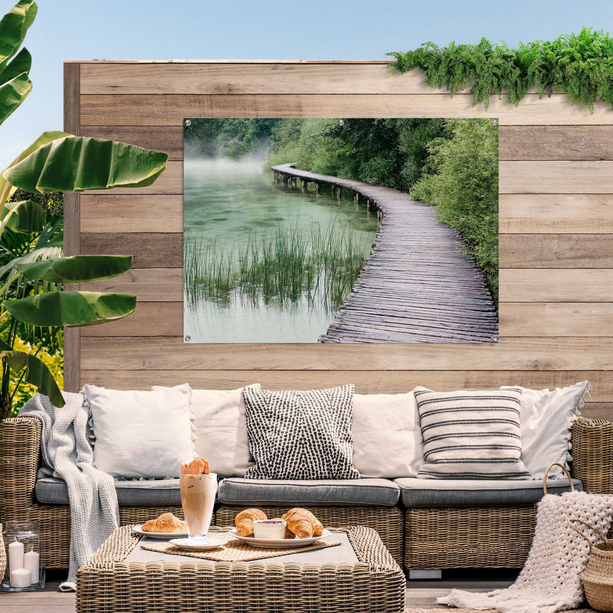 Reinders! Poster »Steg am Ufer«, leichtes und wasserfestes Gartenposter für den Außeneinsatz