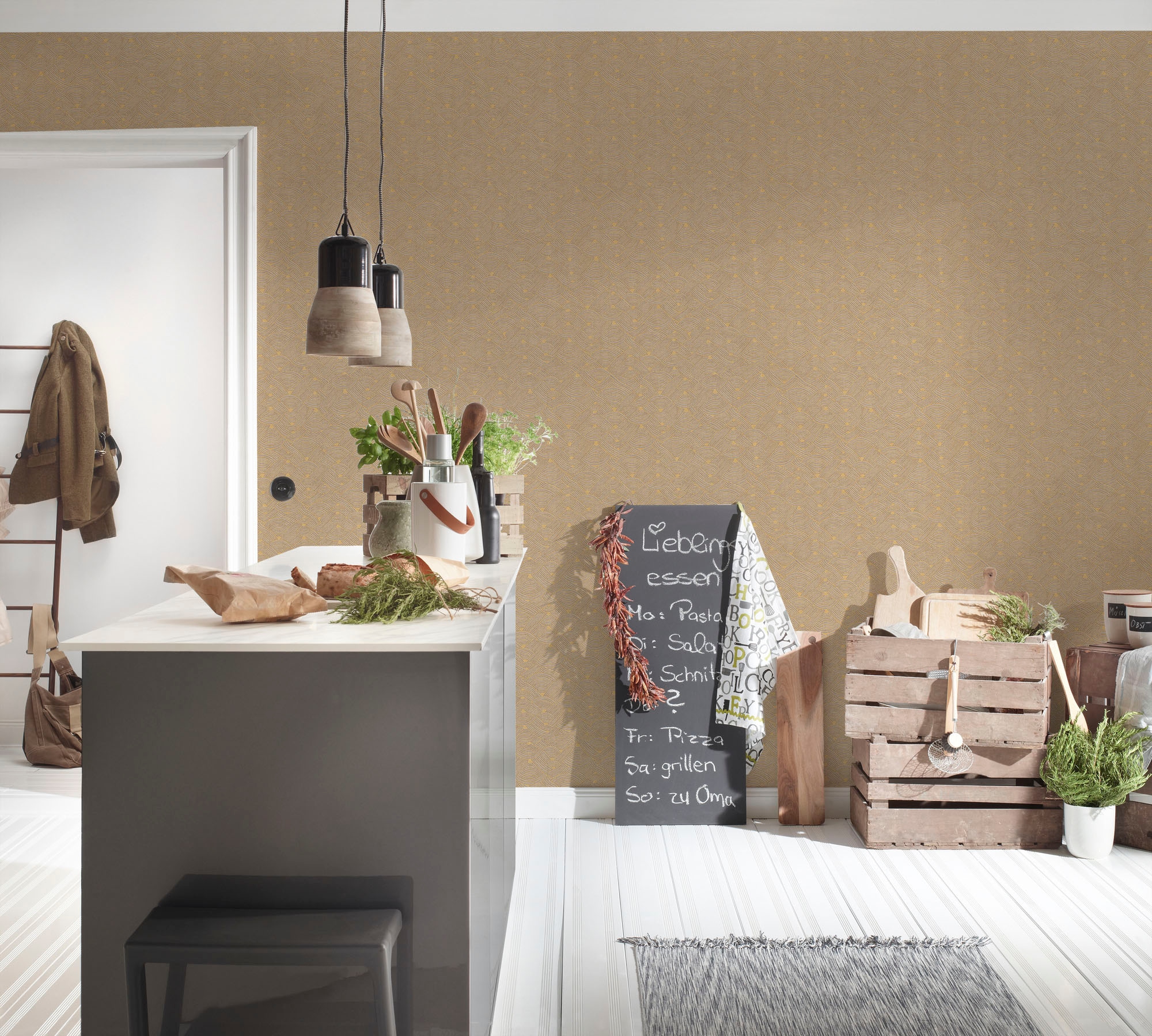 A.S. Création Vliestapete »Nara Ethno«, matt-gemustert-neutral, ArtDeco Mustertapete Tapeten Wohnzimmer Schlafzimmer Küche Flur Design