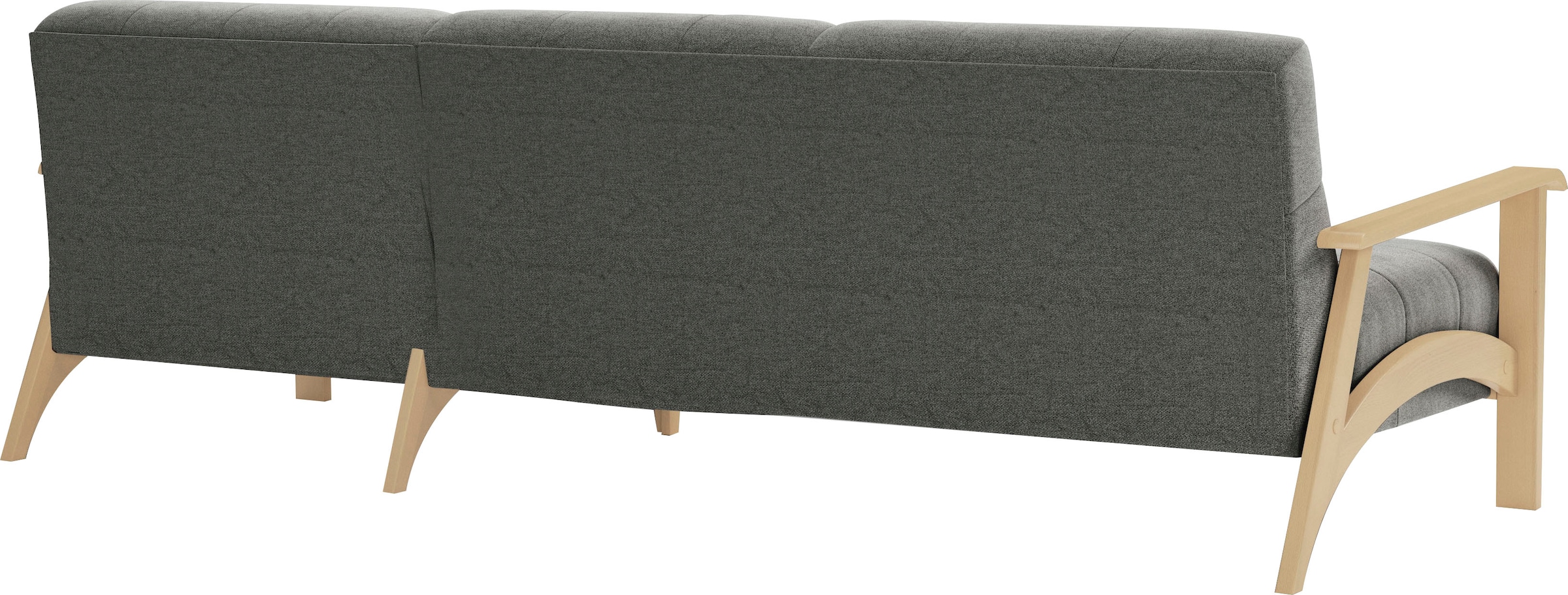 sit&more Ecksofa »Billund L-Form«, Armlehnen aus Buchenholz in natur, verschiedene Bezüge und Farben
