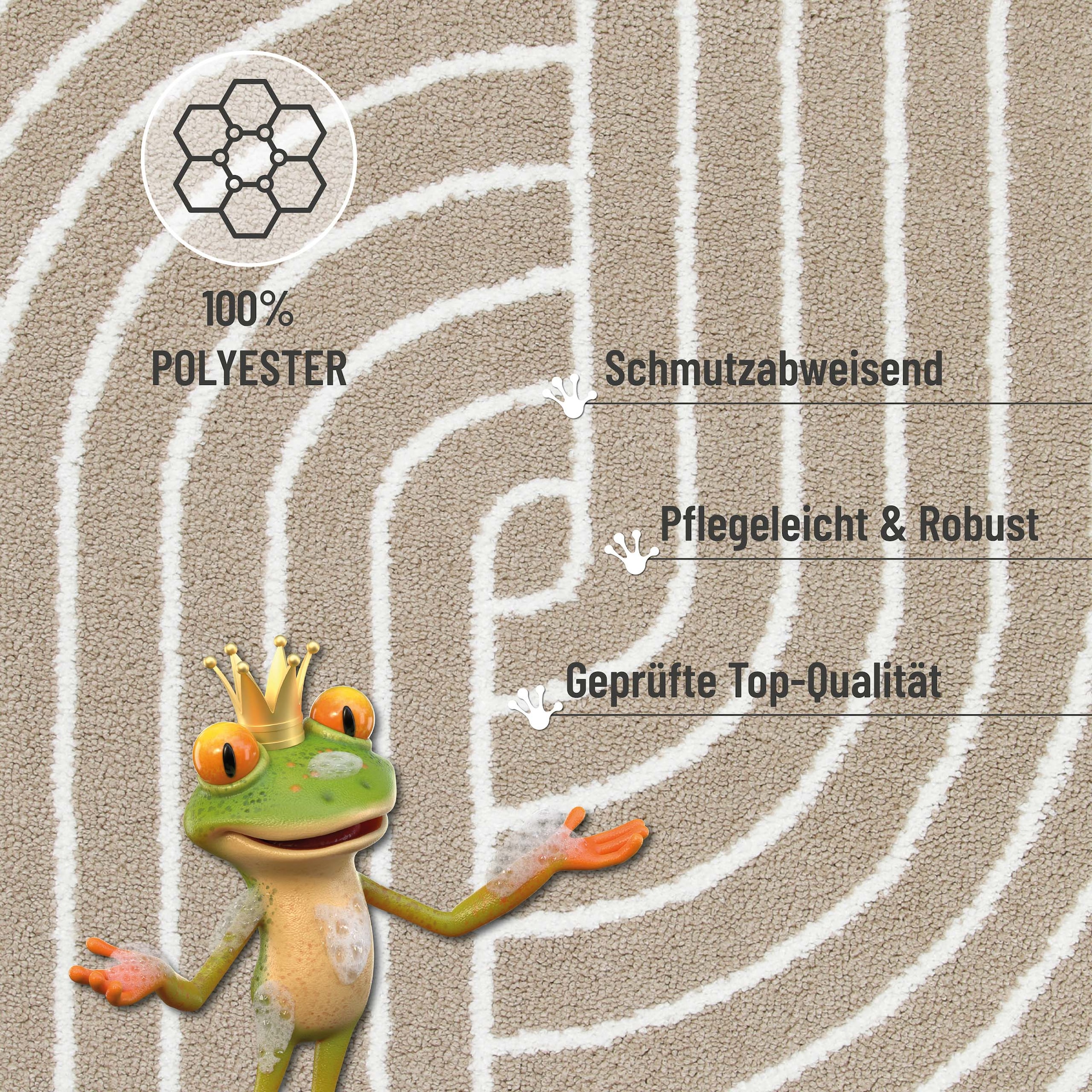 Wecon home Basics Badematte »Hilda«, waschbar, rutschfest, strapazierfähig, pflegeleicht mit Retro Muster