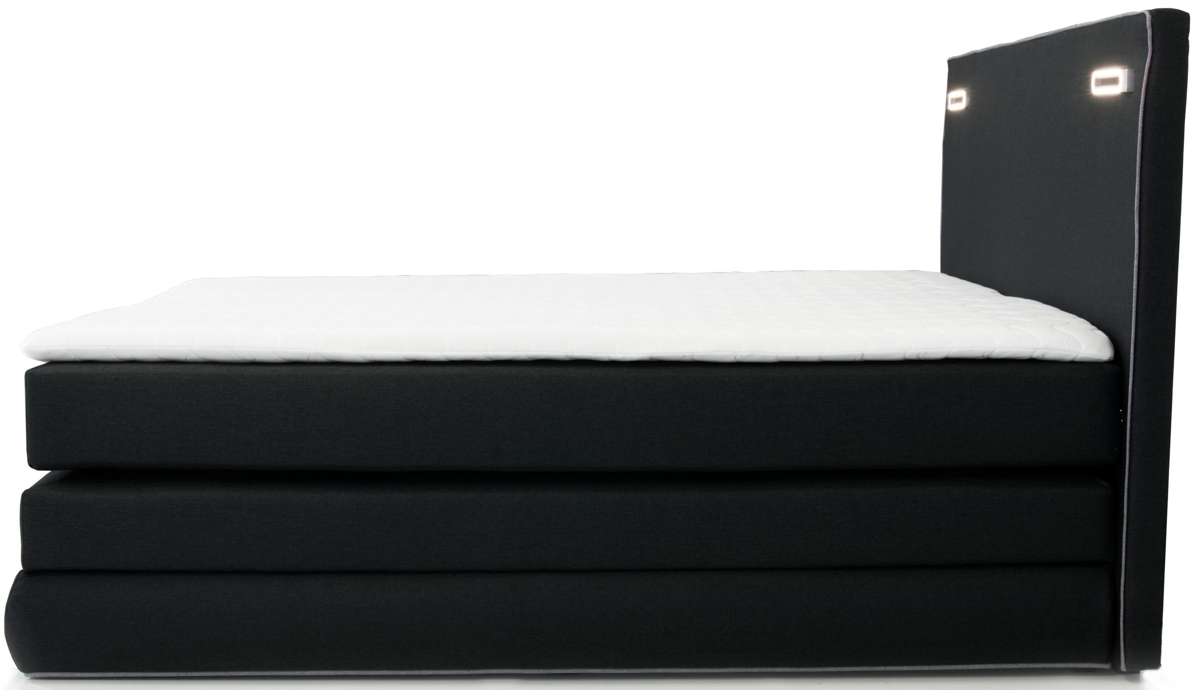COLLECTION AB Boxspringbett »Ninoni mit Kaltschaummatratze«, inkl. Bettkasten, Topper und wahlweise mit LED-Beleuchtung