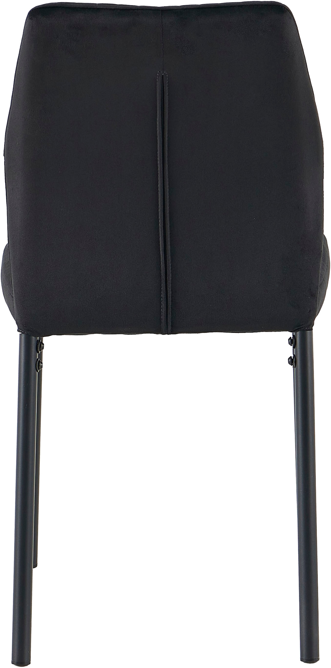 OTTO home Essgruppe »Freya« Set, 4 tlg. runder Esstisch 90 cm in Sinterstein, Black Copper mit 3 Samtstühlen
