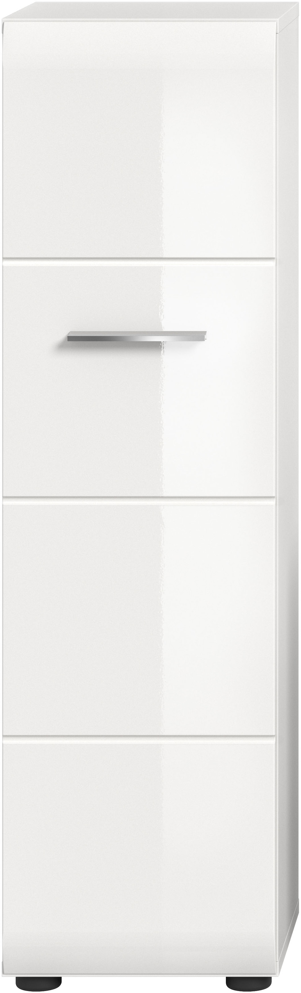 welltime Stauraumschrank 1 Stk. tlg. Florenz, Stauraumschrank, Weiß Hochglanz, 30 cm breit, 4 Fächer