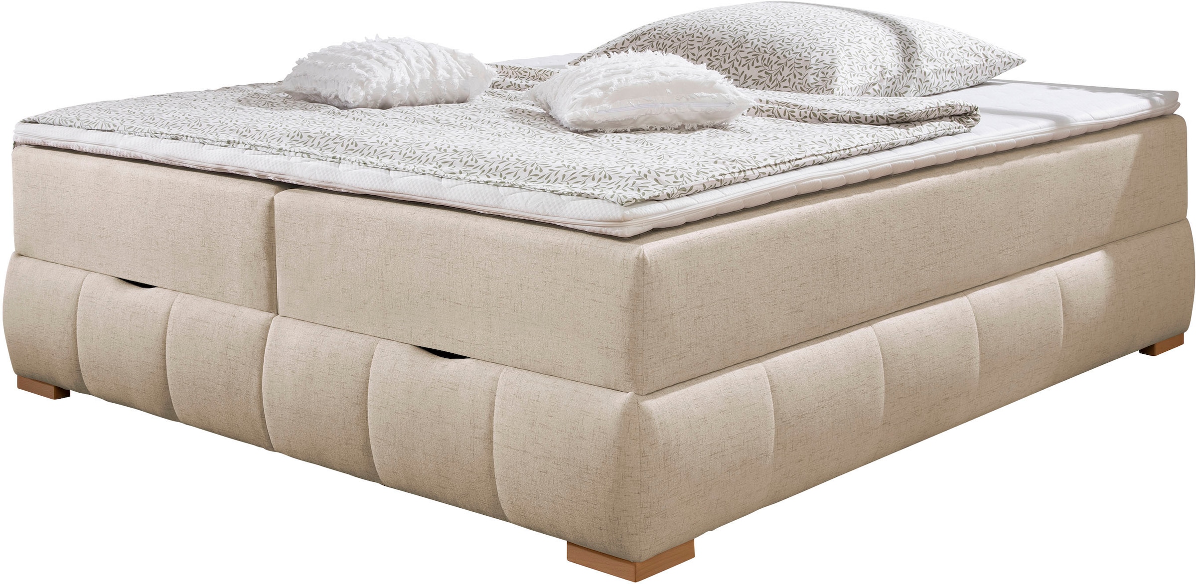 OTTO home Boxbett »Wehma inkl. Bettkasten und Topper, auch in Überlänge erhältlich« in H2, H3 & H4 wählbar, inklusive Topper