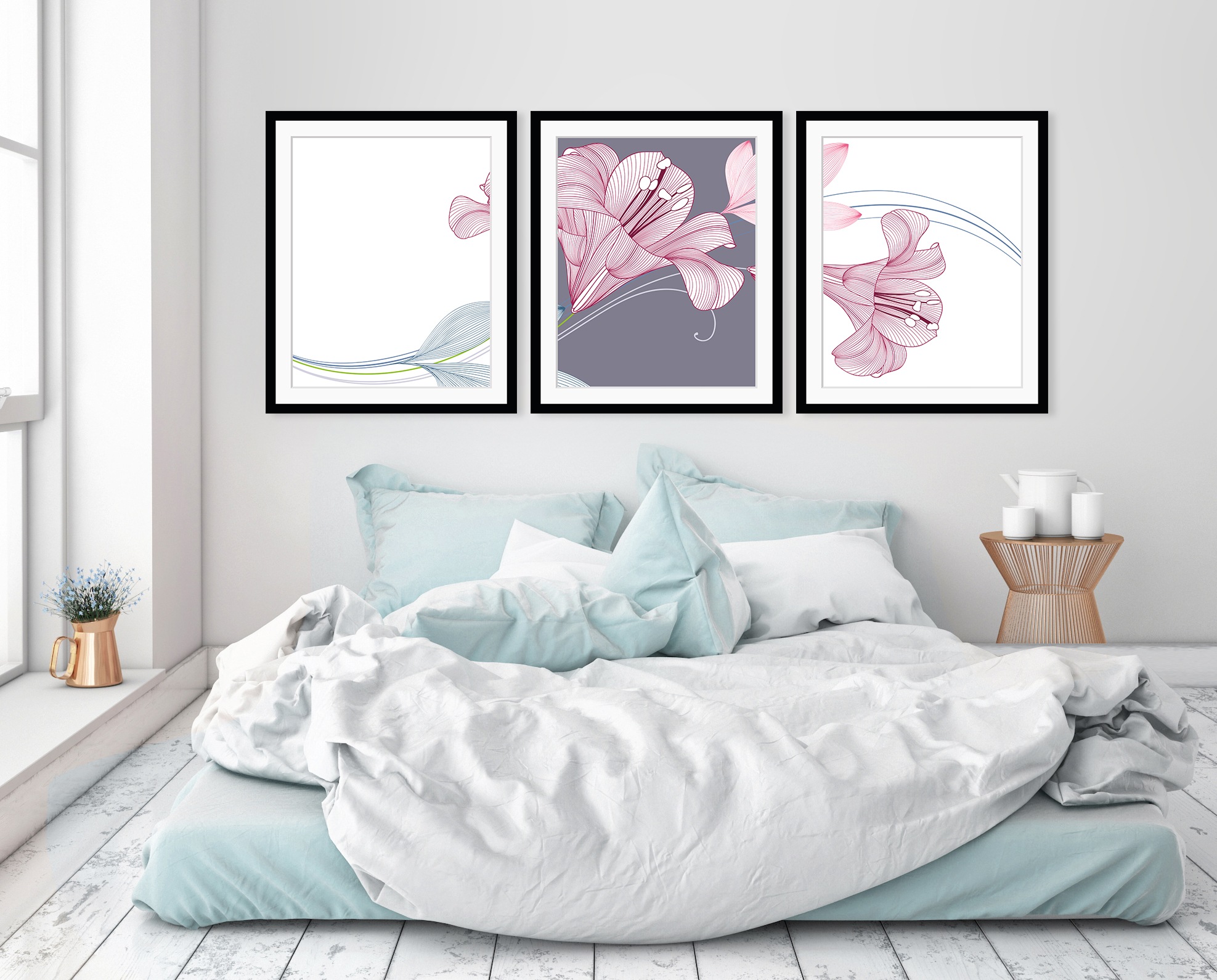 queence Bild »Alma«, Blumen, (Set), Blumen, gerahmt günstig online kaufen