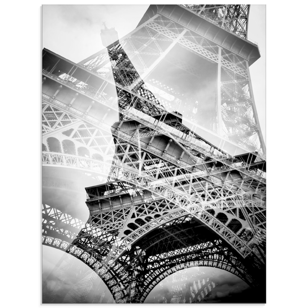 Artland Glasbild »Der doppelte Eiffelturm«, Gebäude, (1 St.)