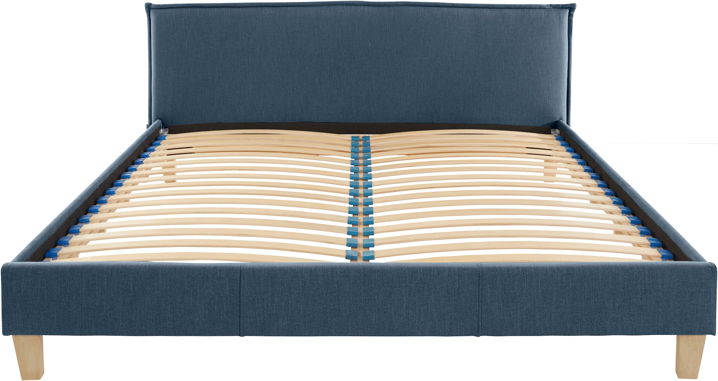 OTTO products Polsterbett »Heddi«, in 5 Breiten: von 90cm-200cm, Biese am Kopfteil, Strukturstoff