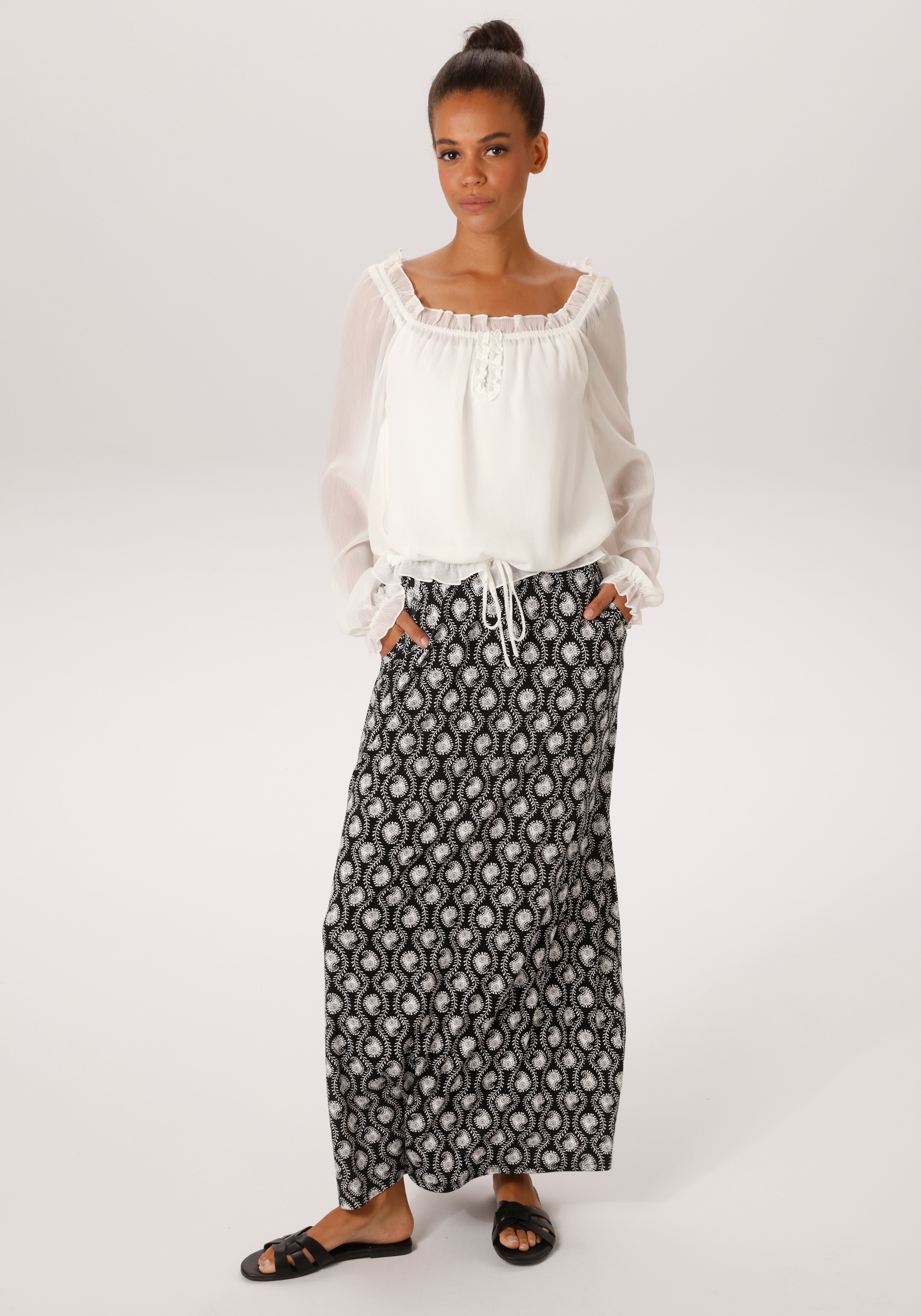Aniston CASUAL Schlupfbluse aus strukturiertem Chiffon