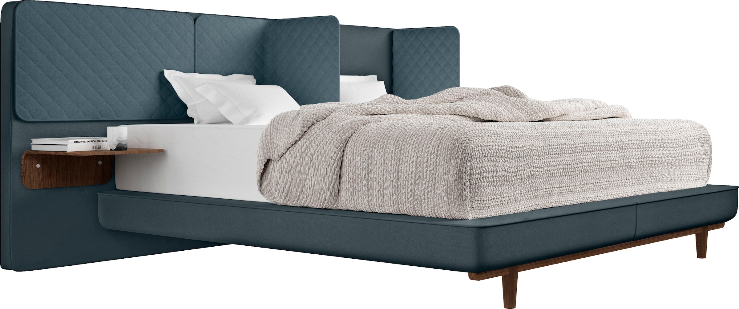 Schlaraffia Boxspringbett "Silence", in Aqua inkl. Nachtkonsole und Holzfuß günstig online kaufen