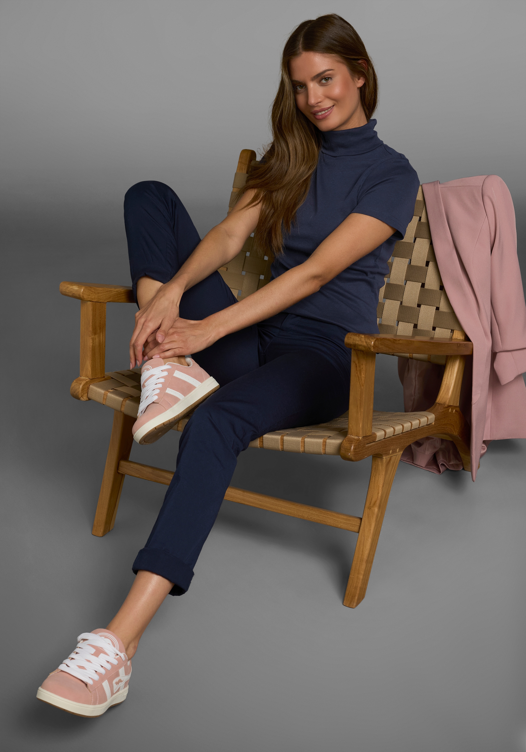 Flashlights Rollkragenshirt figurbetont,  Basic-Stil,  Rollkragen,  aus 100% Baumwolle,  elastisch