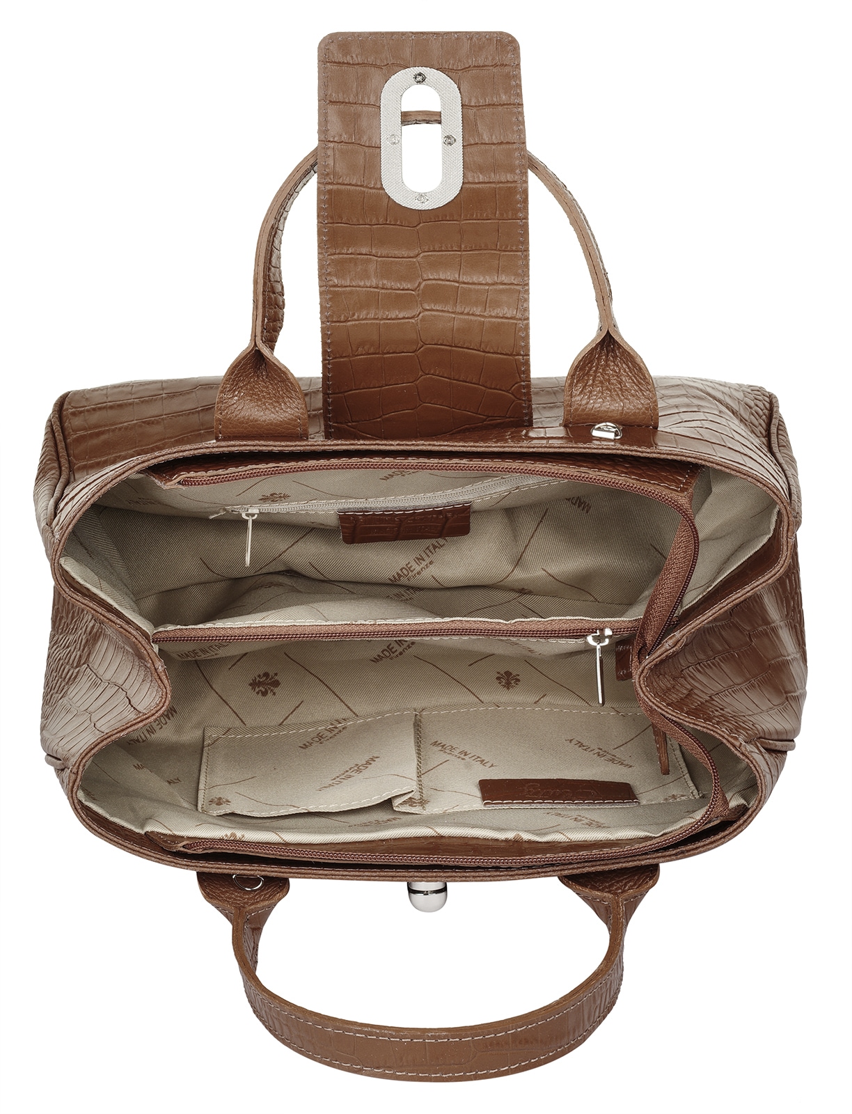 Cluty Henkeltasche, echt Leder, Made in Italy
