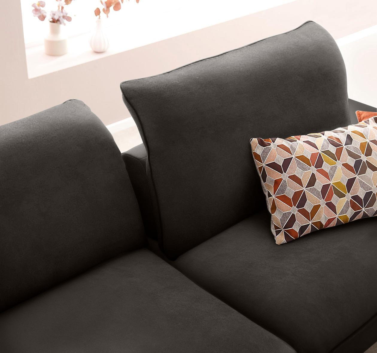 W.SCHILLIG Ecksofa »enjoy&MORE, Designsofa, elegant und bequem, L-Form«, Sitztiefenverstellung, Füße schwarz pulverbeschichtet, Breite 294 cm