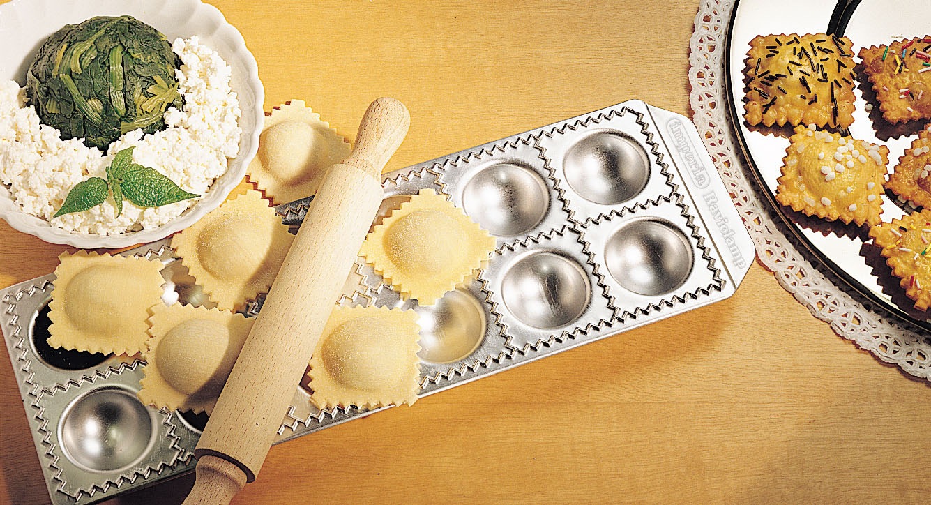 imperia Ravioliform »Ravioli Chef« Aluminium, für 12 Ravioli, inkl. Nudelholz, Aluminium
