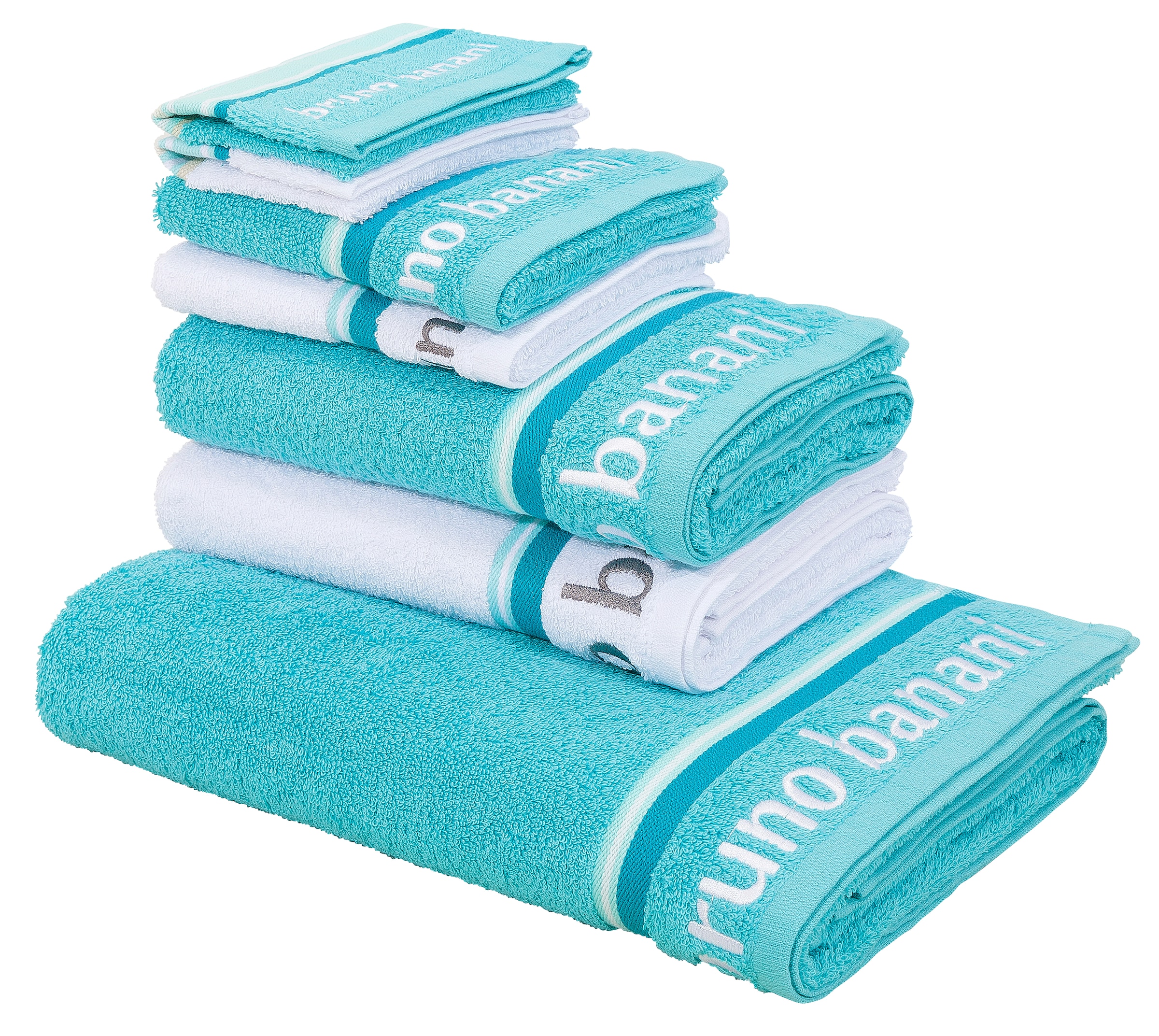 Bruno Banani Handtuch-Set Blau-Türkis
