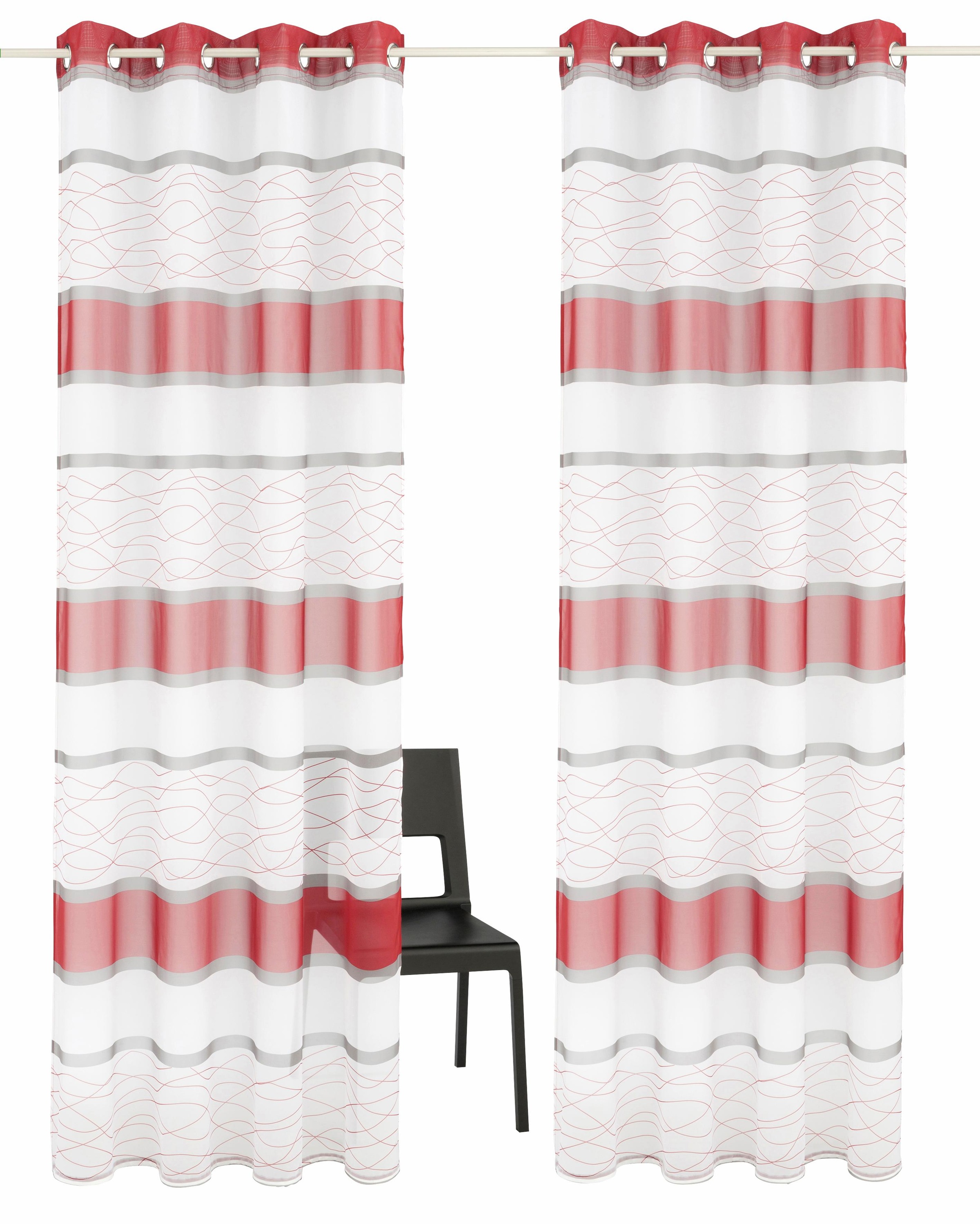 my home Gardine »Jay« Ösen 2 Stk. tlg. Vorhang, 2-er Set, Fertiggardine, tr günstig online kaufen
