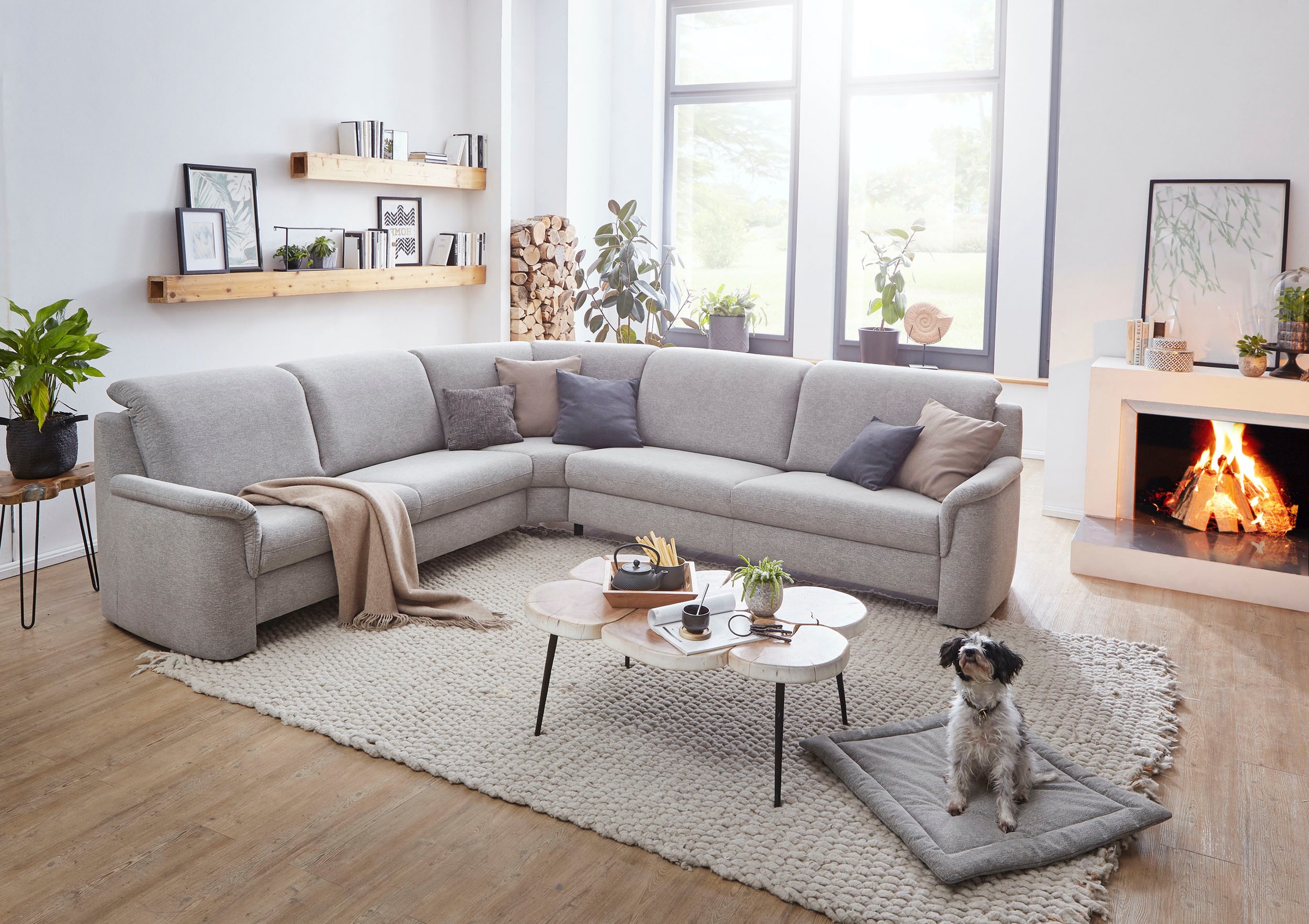 VILLA BECK Ecksofa »Garda L-Form«, (4 St.), inklusive Kopfteilverstellung, günstig online kaufen