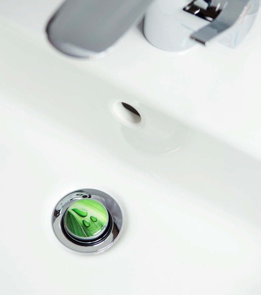 Sanilo Badaccessoire-Set »Green Leaf«, (Komplett-Set, 3 tlg.), bestehend aus WC-Sitz, Badteppich und Waschbeckenstöpsel