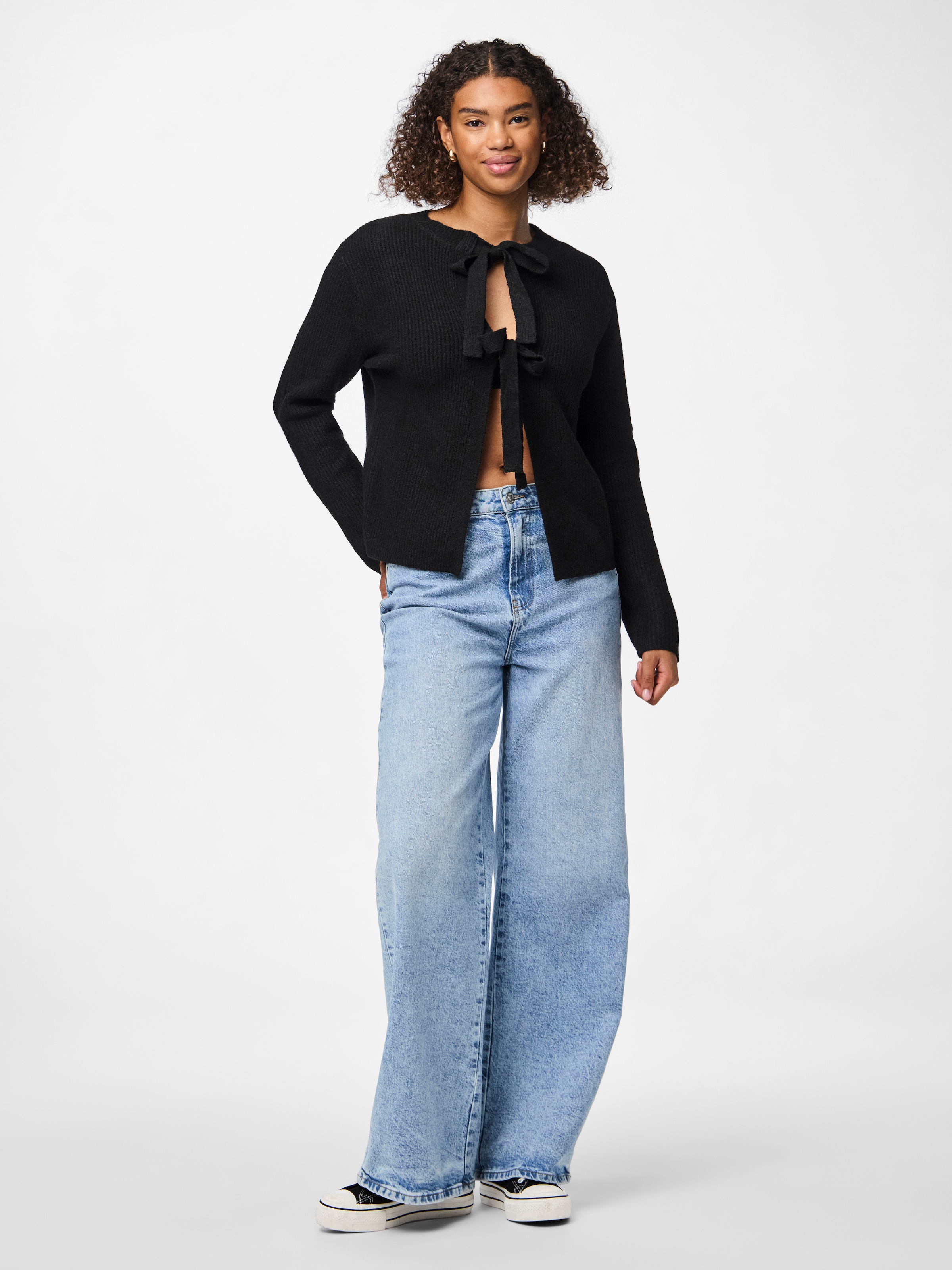 pieces Strickjacke »PCSILLY LS REV TIE KNIT NOOS BC«