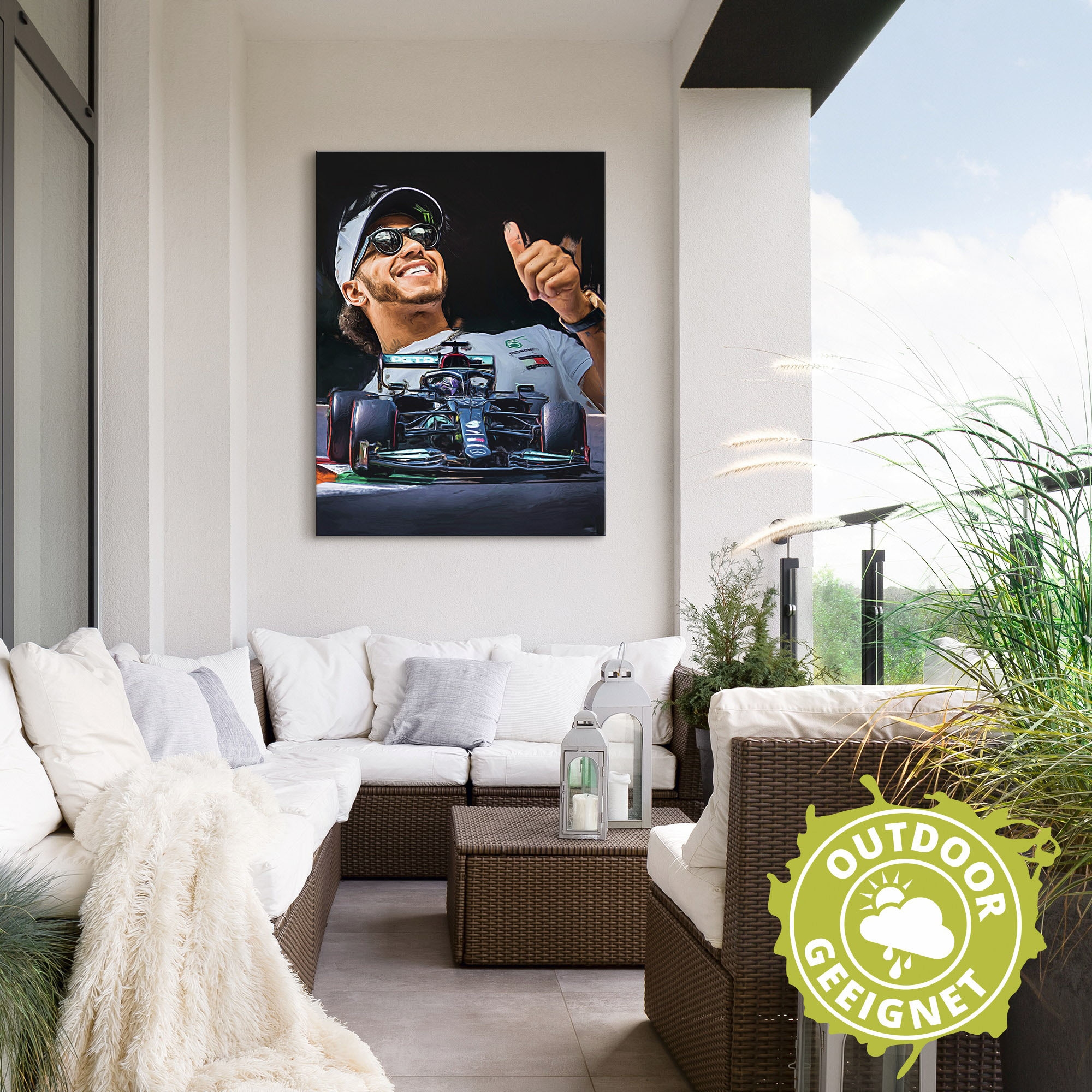 Artland Wandbild »Sir Lewis Hamilton alias LH44«, Auto, (1 St.), als Alubild, Outdoorbild, Leinwandbild, Poster in verschied. Größen