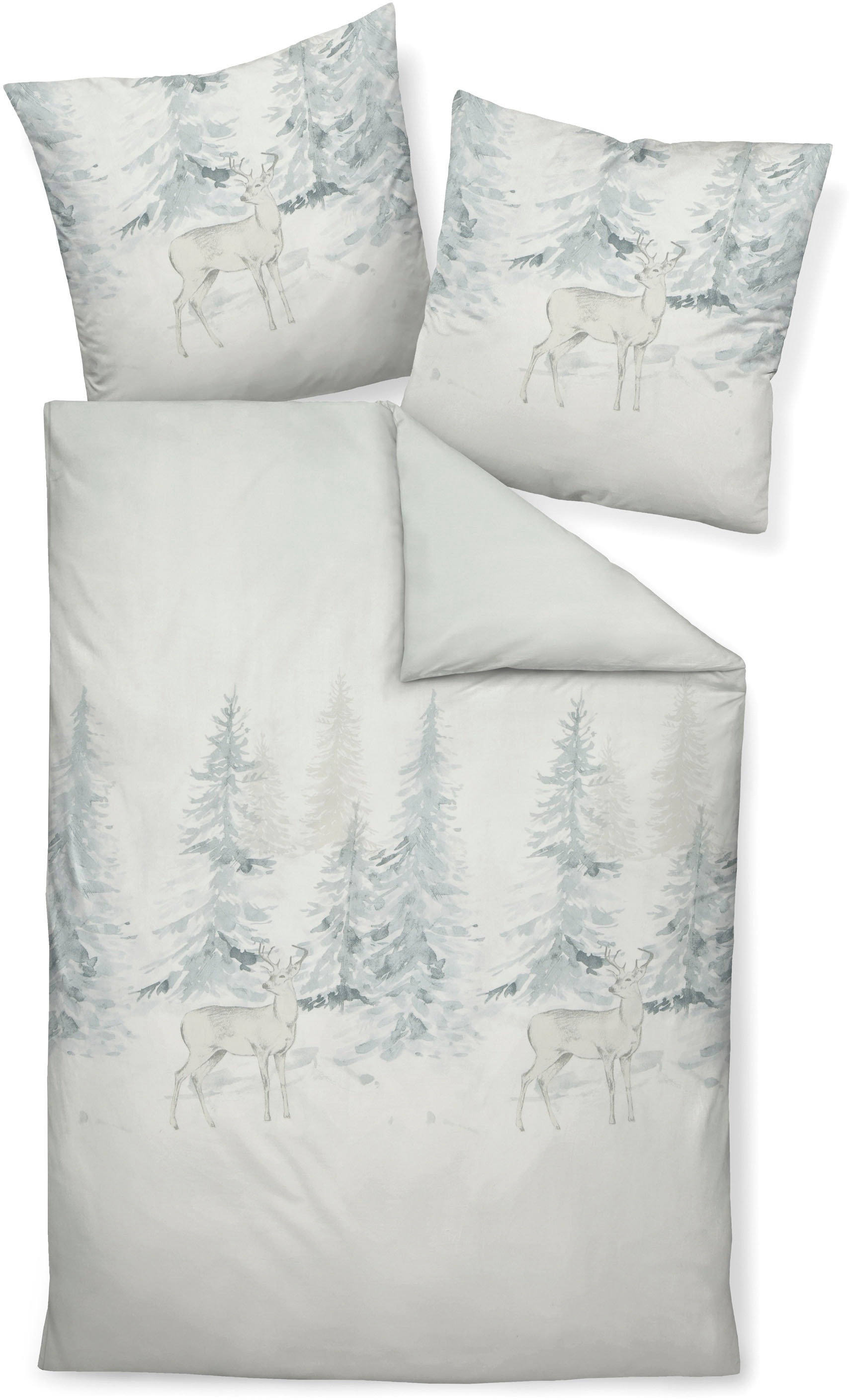 Janine Bettwäsche »Winterlandschaft Davos 65053«, Winterbettwäsche mit Hirsch