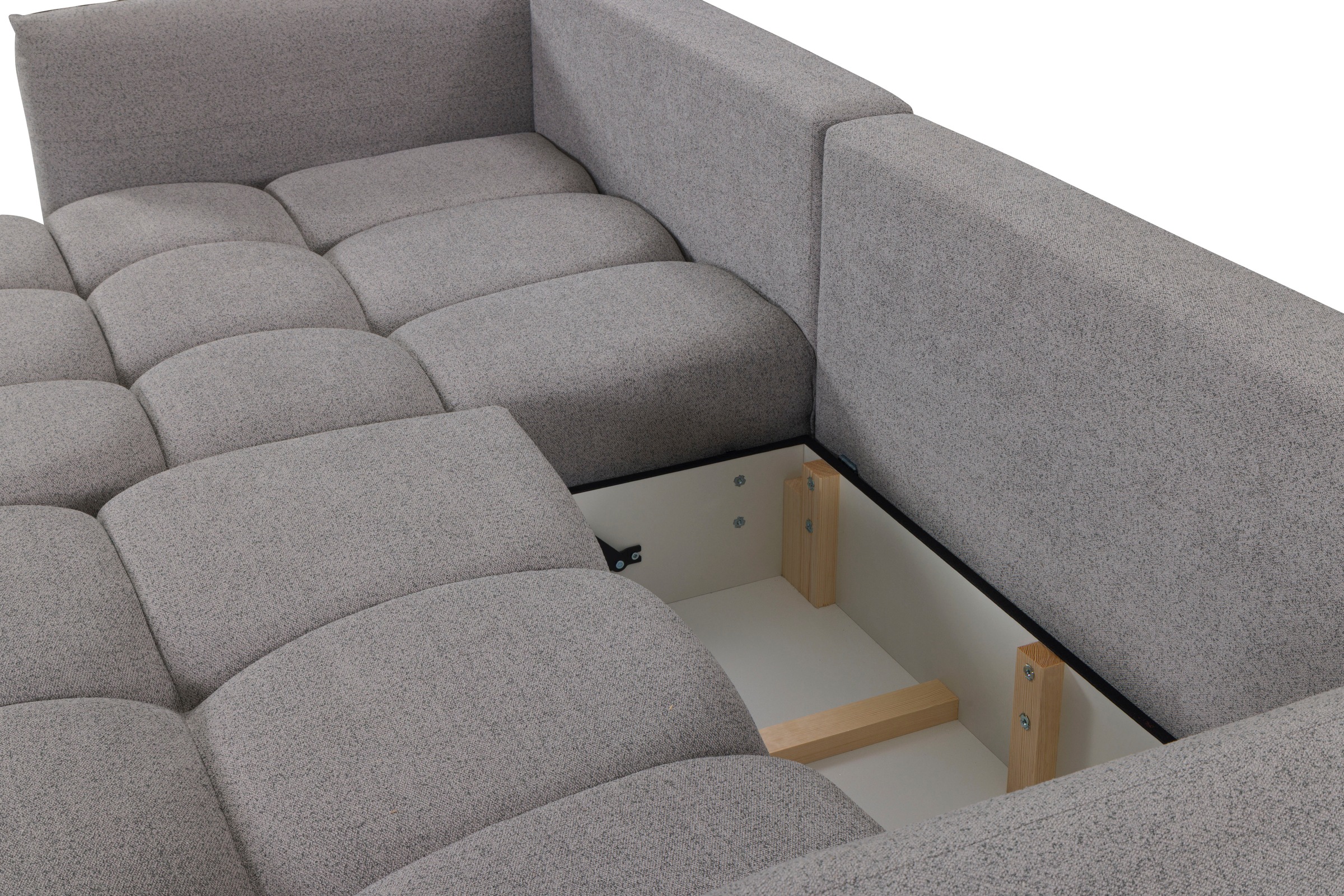exxpo - sofa fashion Ecksofa »Livonia, B/T: 260/187, modern & praktisch für kleine Räume« Mit Bettfunktion & Bettkasten,hoher Sitzkomfort,inkl. Steppung, L-Form