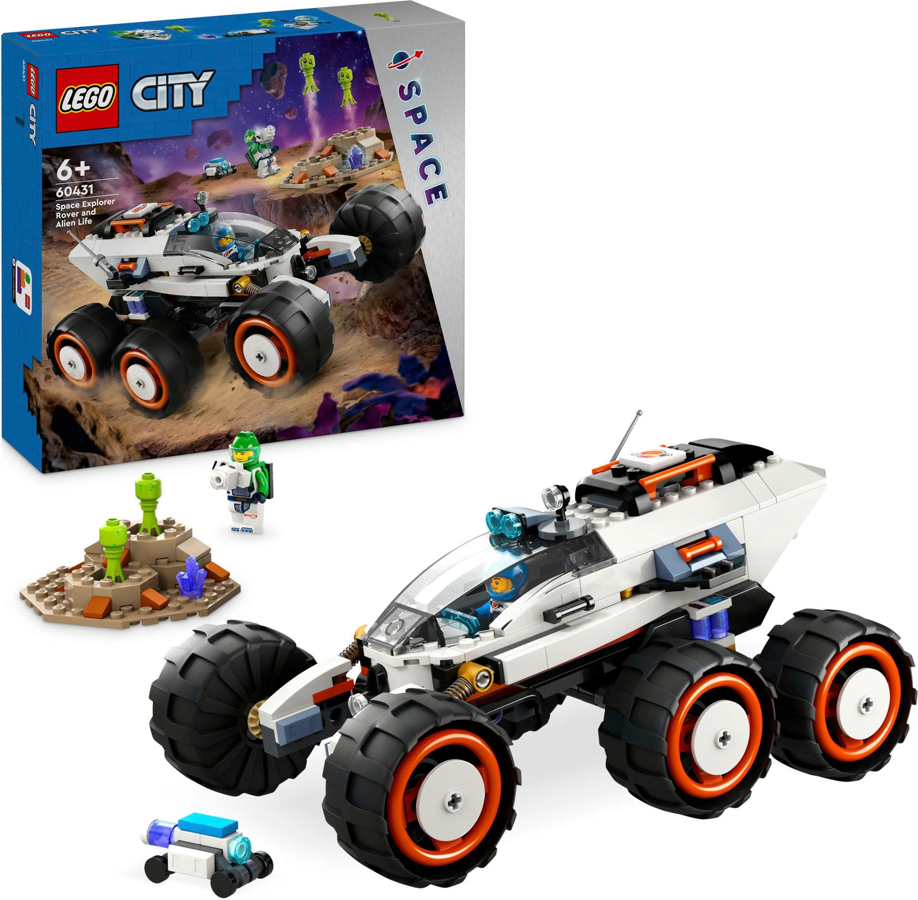 LEGO® Konstruktionsspielsteine »Weltraum-Rover mit Außerirdischen (60431), LEGO City«, (311 St.), Made in Europe