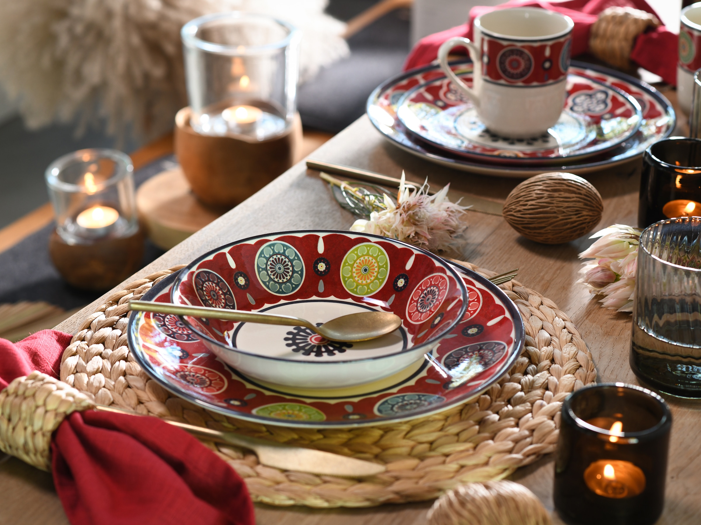 CreaTable Teller-Set »Sumaya, Teller Set 18-tlg« Mandala Motive