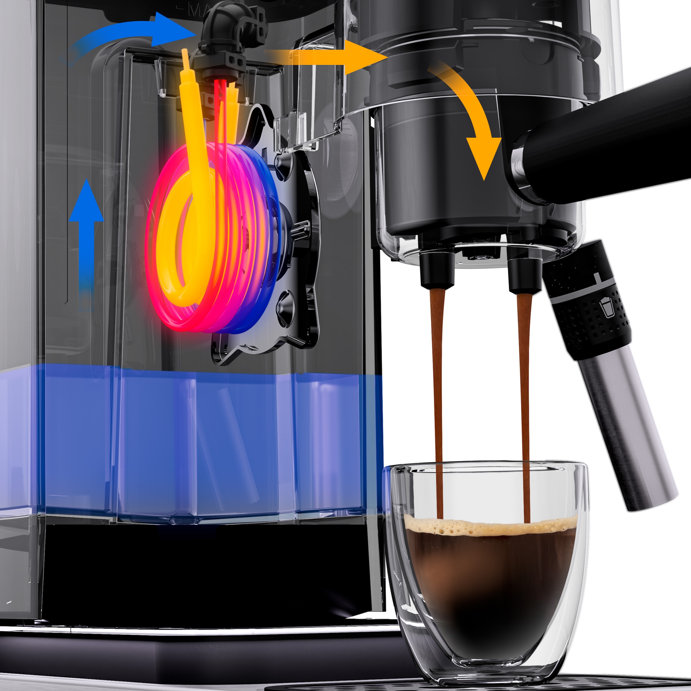 WMF Espressomaschine »Lumero Deep Black«, kompakt, dezente LED-Beleuchtung, 15 bar, 1350 Watt, Milchschaumdüse