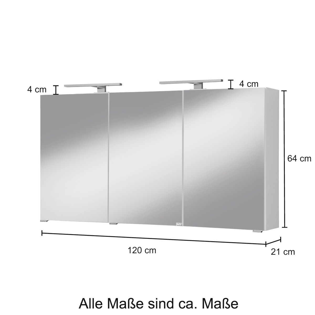 welltime Spiegelschrank »Malibu«, Breite 120 cm, mit Spiegeltüren und Softclose-Funktion