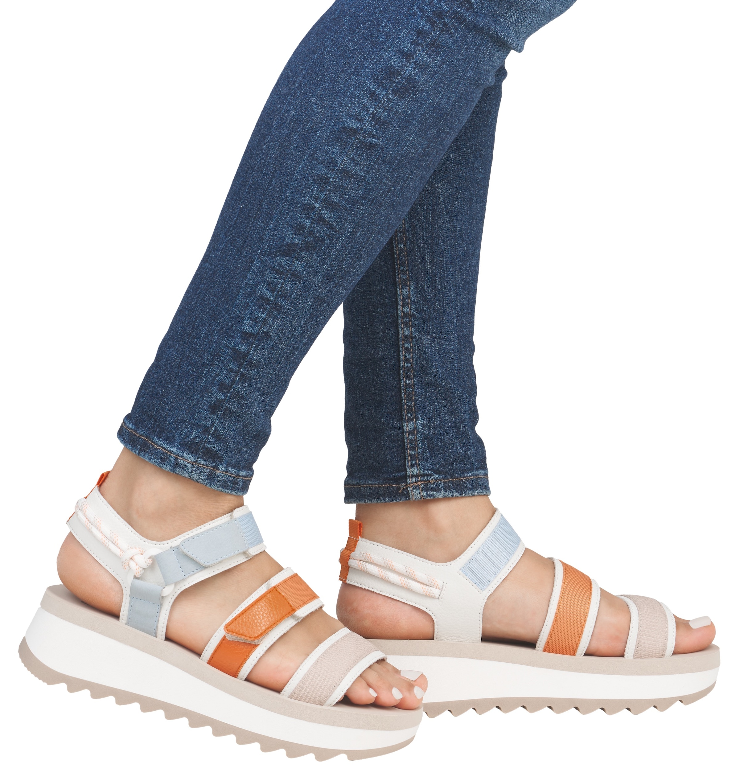 RIEKER Sport Plateausandale »Adelaide«  Sommerschuh, Outdoorsandale, Sandalette mit Klettverschlüsse