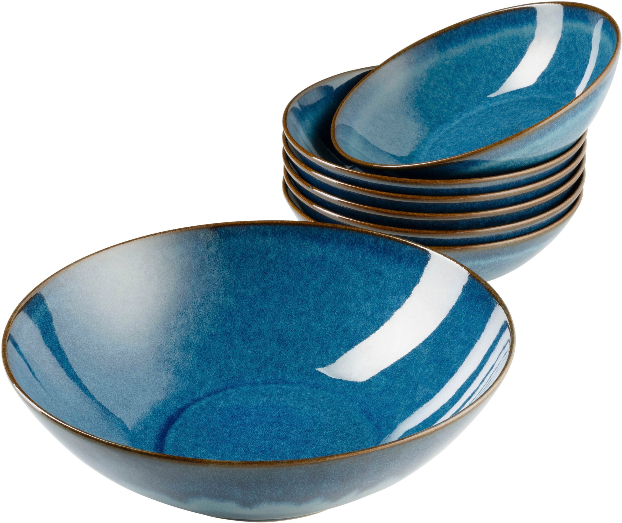 MÄSER Servierschale »Ossia« 7 Stk. aus Steinzeug Salat-Set, Vintage-Charakt günstig online kaufen