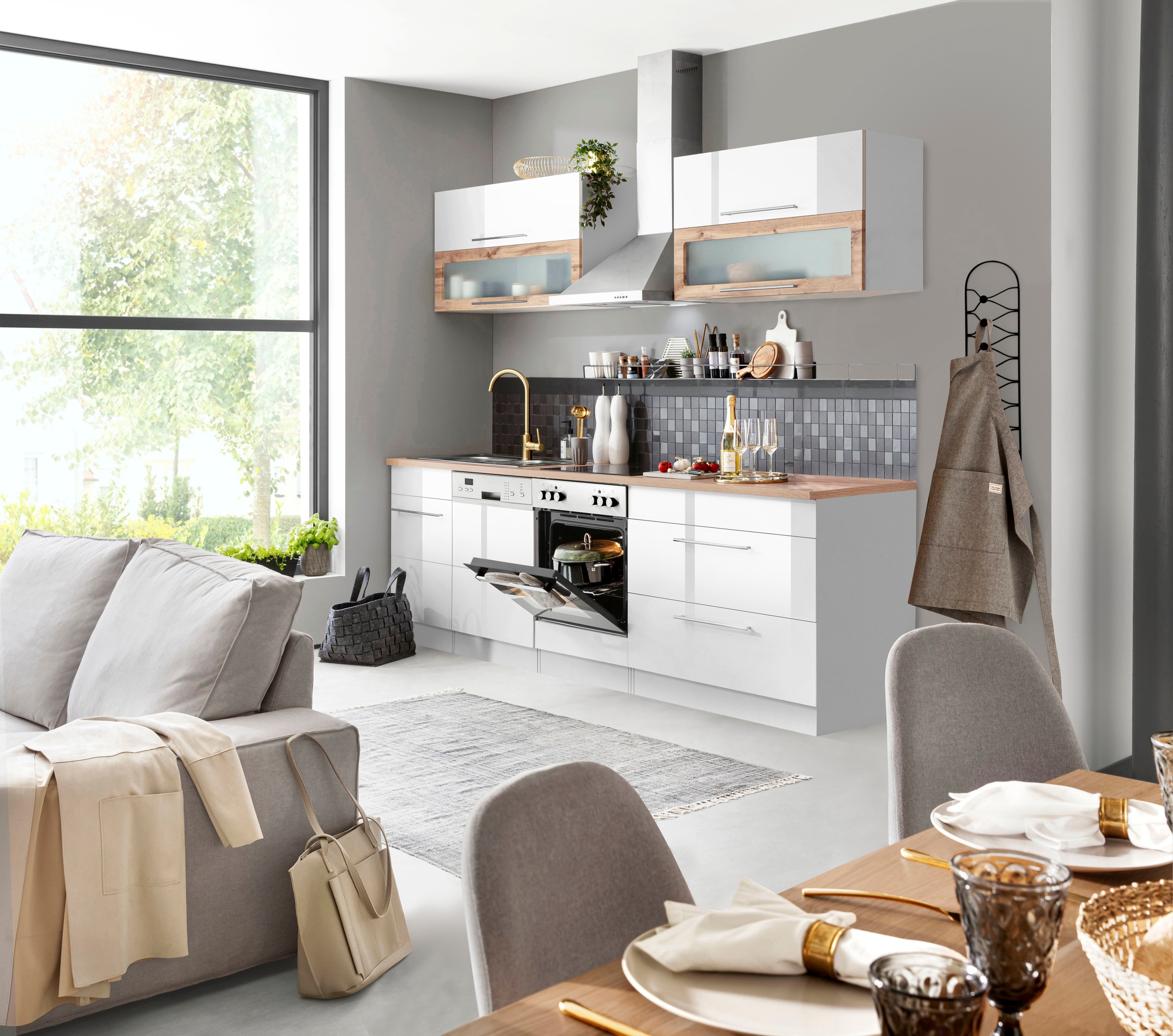 KOCHSTATION Küchenzeile »KS-Wien« Breite 270 cm, wahlweise mit E-Geräten günstig online kaufen